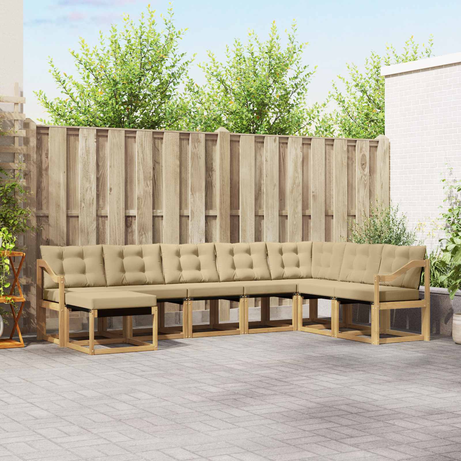 Ensemble de canapés d'extérieur 8 pcs Blanc et Beige - XIOS