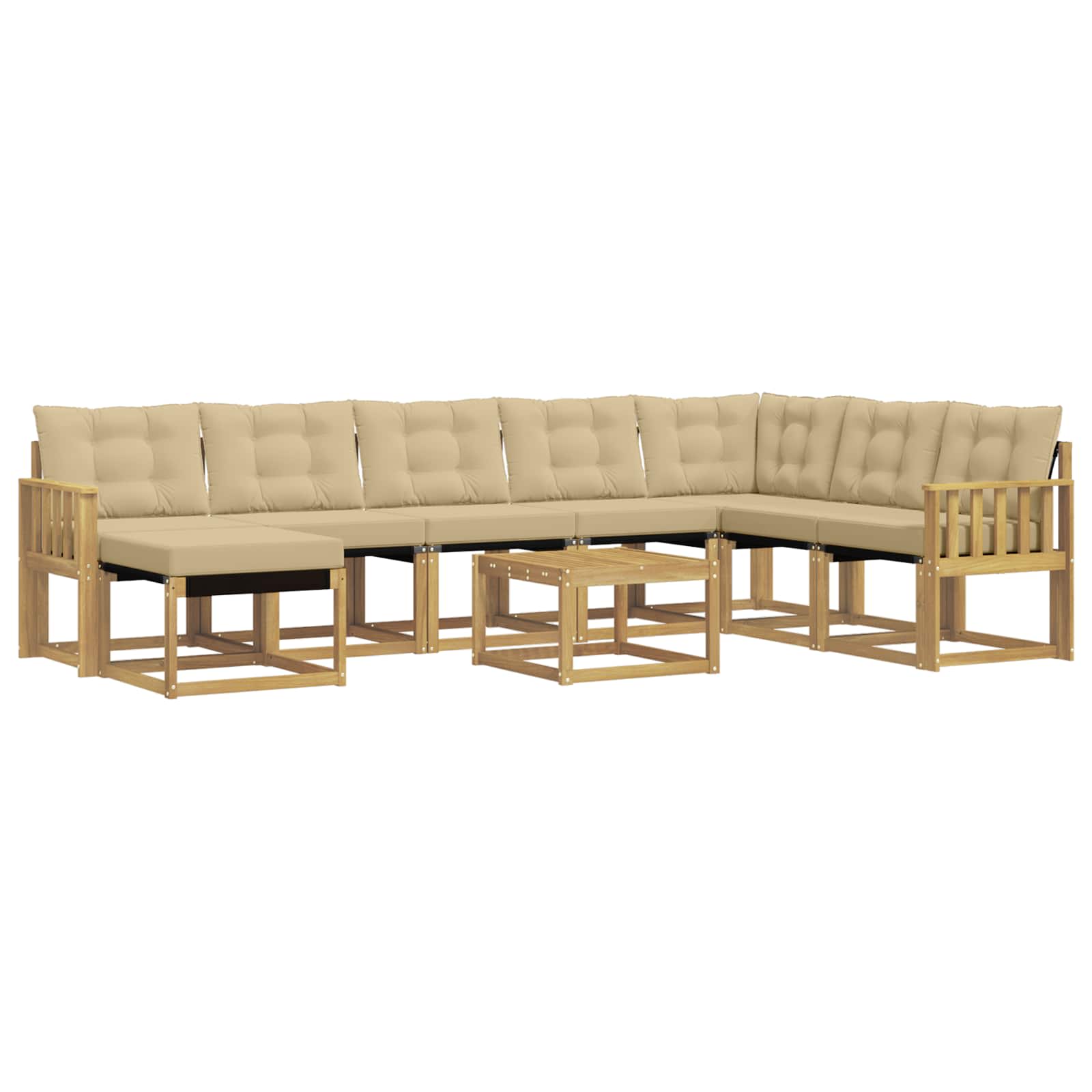 Ensemble de canapés d'extérieur 9 pcs Blanc et Beige - XIOS