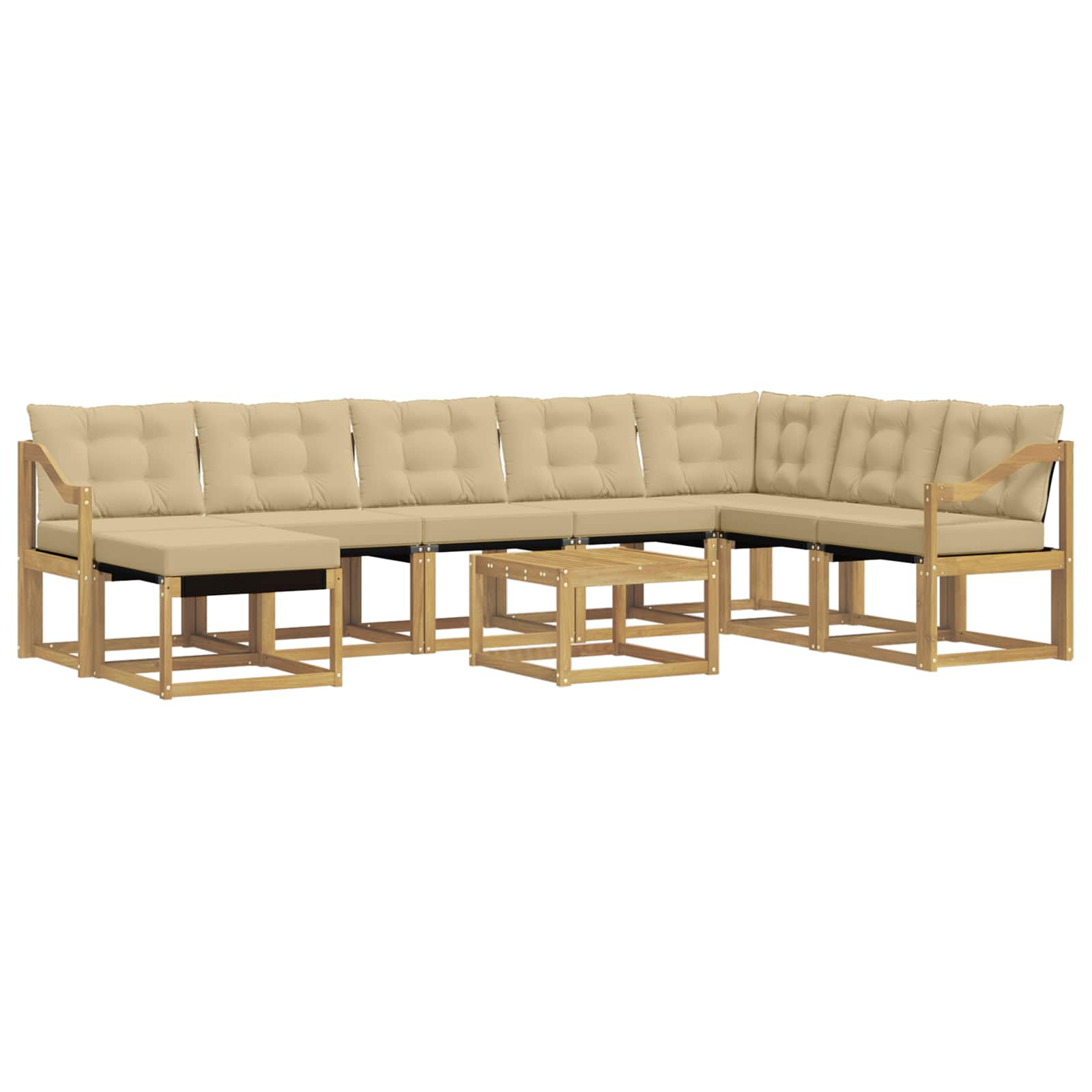 Ensemble de canapés d'extérieur 9 pcs Blanc et Beige - XIOS