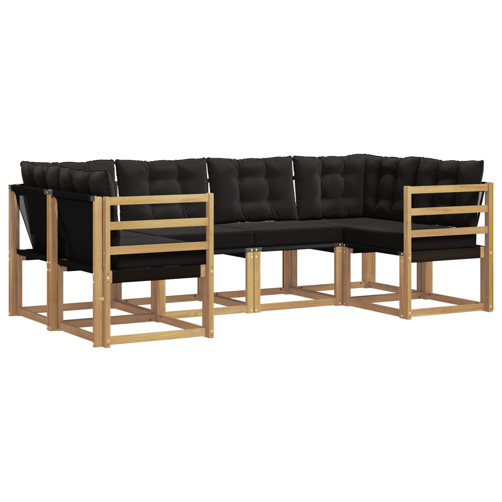 Ensemble de canapés d'extérieur 6 pcs Blanc et noir - XIOS