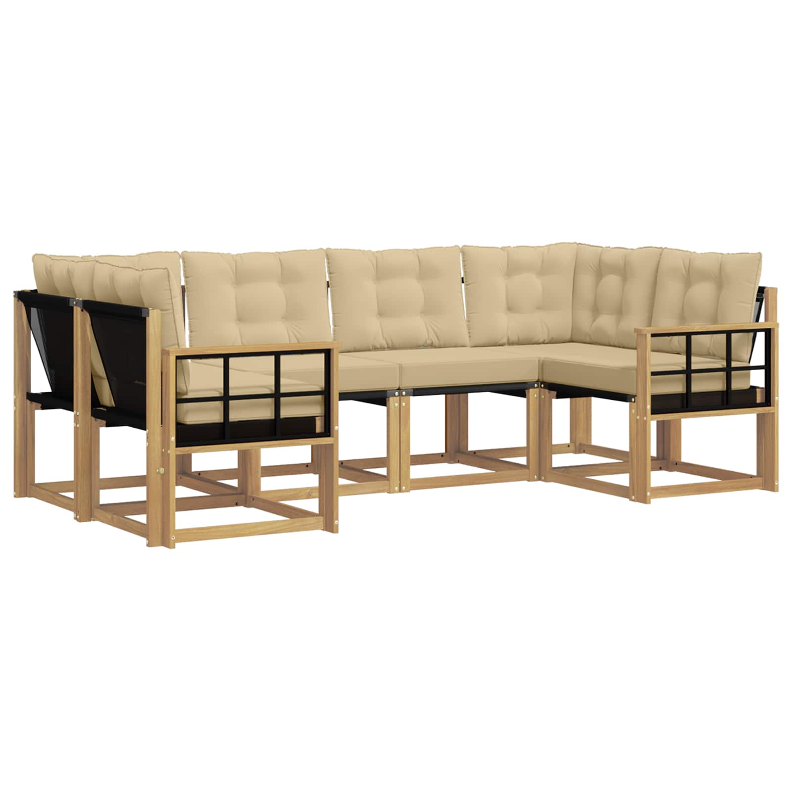 Ensemble de canapés d'extérieur 6 pcs Blanc et Beige - XIOS