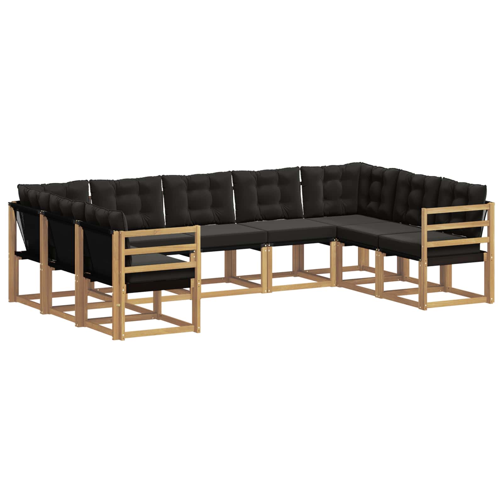 Ensemble de canapés d'extérieur 9 pcs Blanc et noir - XIOS