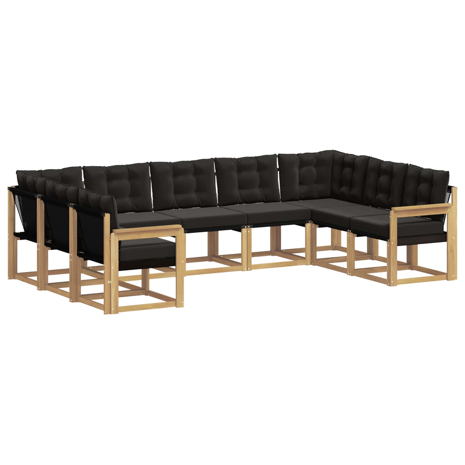 Ensemble de canapés d'extérieur 9 pcs Blanc et noir - XIOS