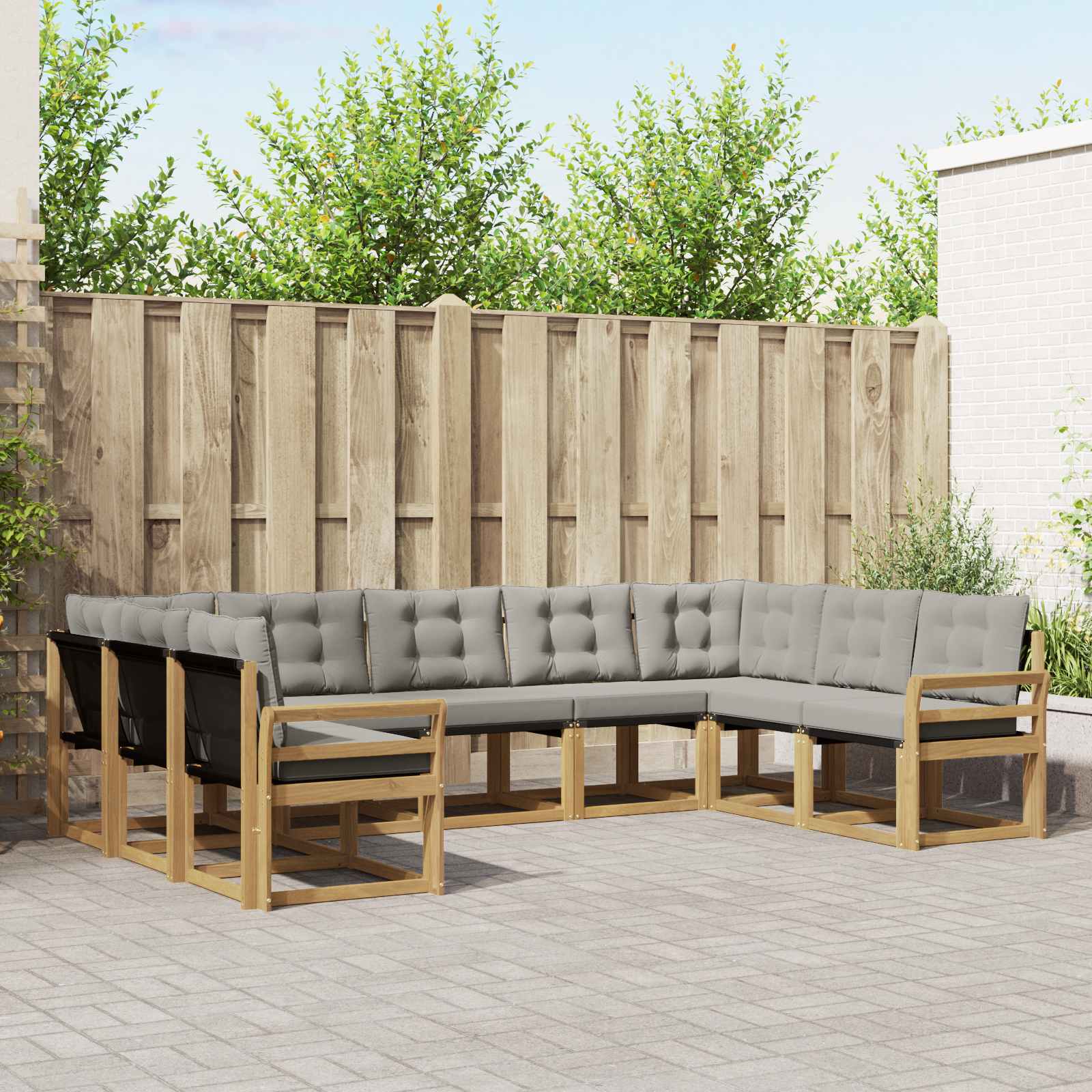 Ensemble de canapés d'extérieur 9 pcs Blanc et gris clair - XIOS