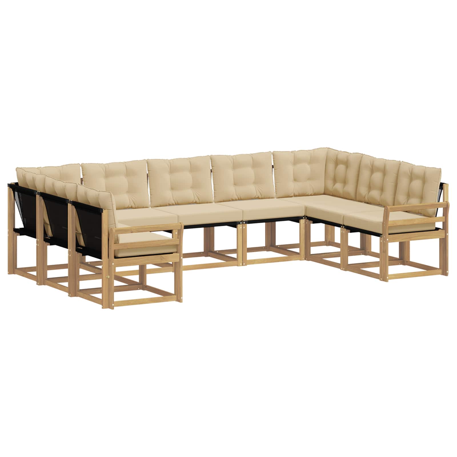 Ensemble de canapés d'extérieur 9 pcs Blanc et Beige - XIOS