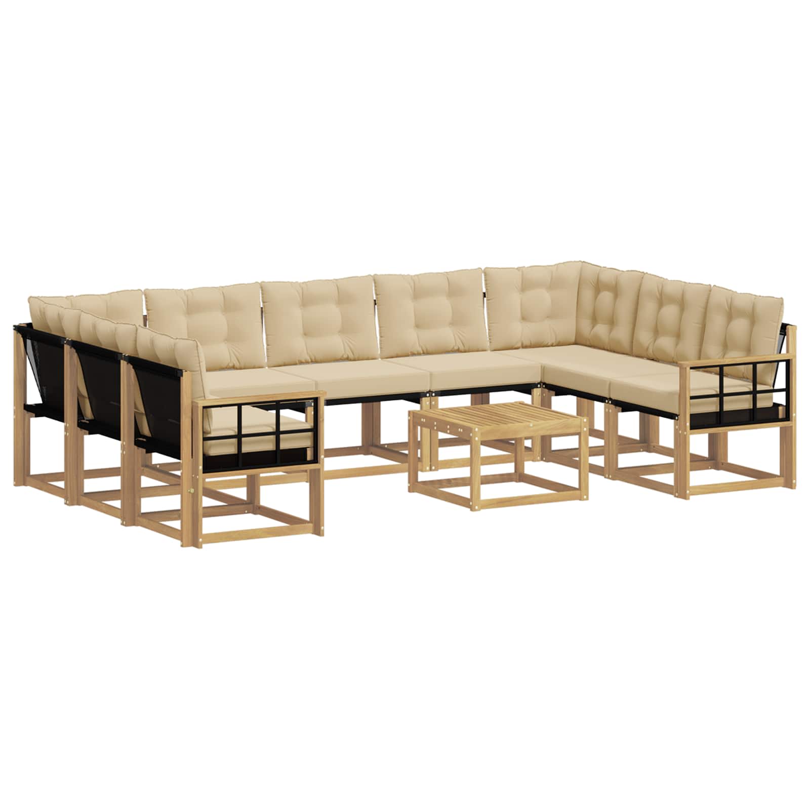 Ensemble de canapés d'extérieur 10 pcs Blanc et Beige - XIOS