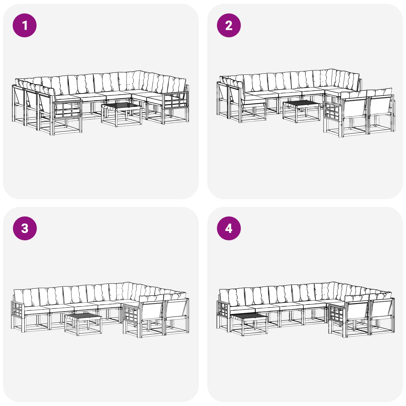 Ensemble de canapés d'extérieur 10 pcs Blanc et Beige - XIOS