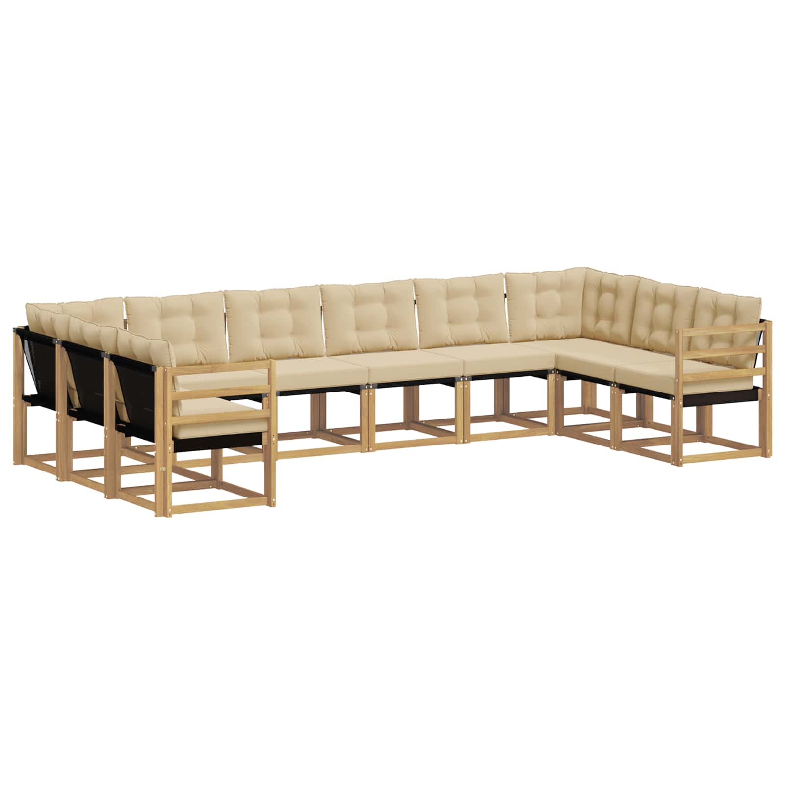Ensemble de canapés d'extérieur 10 pcs Blanc et Beige
