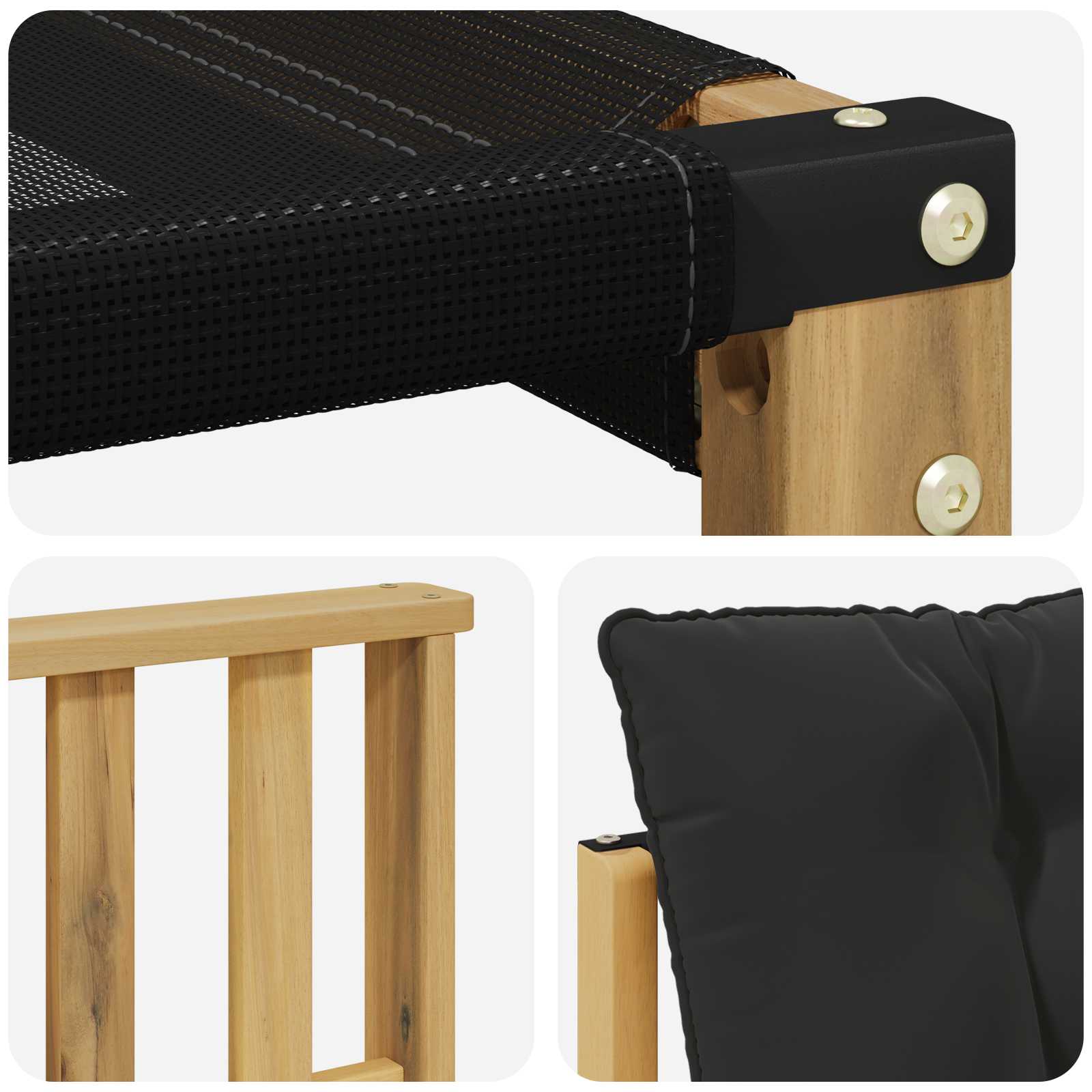 Ensemble de canapés d'extérieur 10 pcs Blanc et noir - XIOS