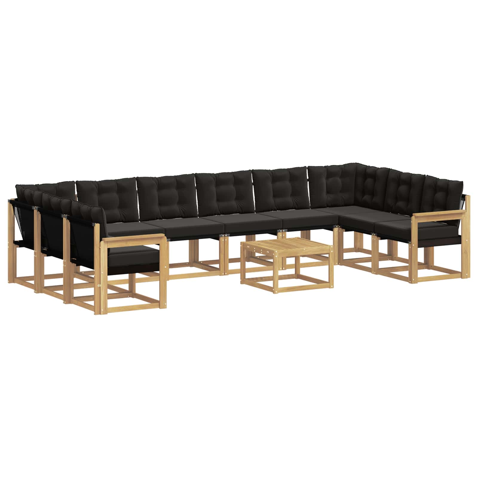 Ensemble de canapés d'extérieur 11 pcs Blanc et noir - XIOS