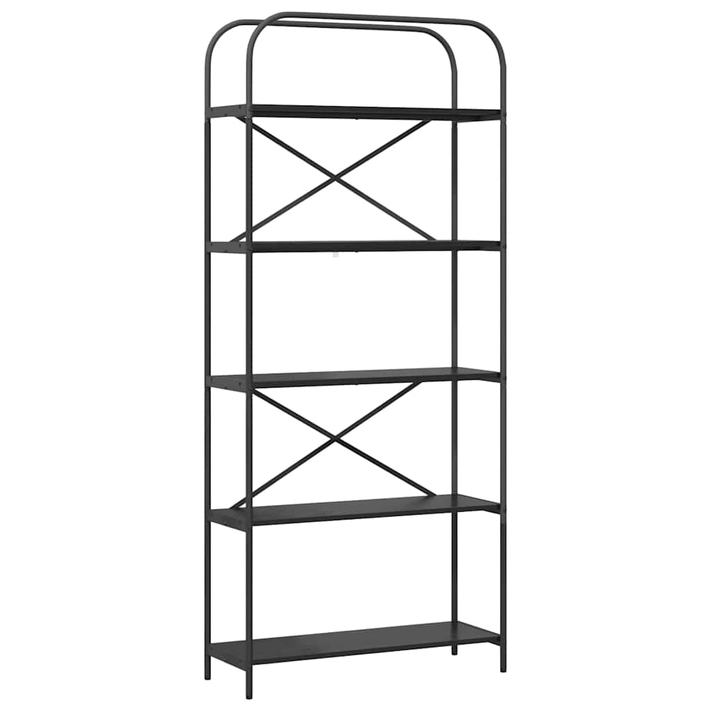 Étagère 5 niveaux 80 x 30 x 183 cm Bois d'ingénierie Chêne noir - XIOS