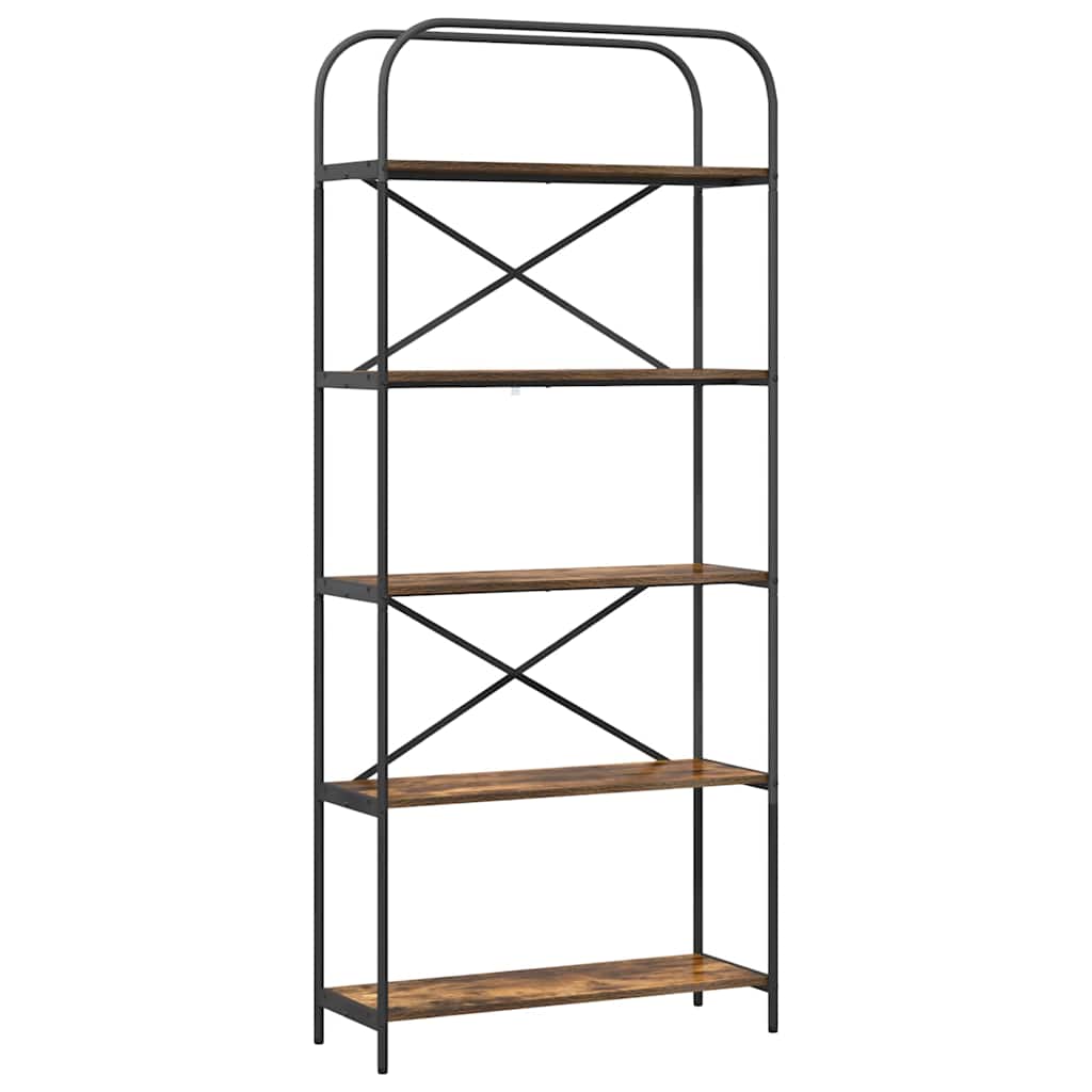 Étagère 5 niveaux 80 x 30 x 183 cm Bois d'ingénierie Chêne fumé - XIOS