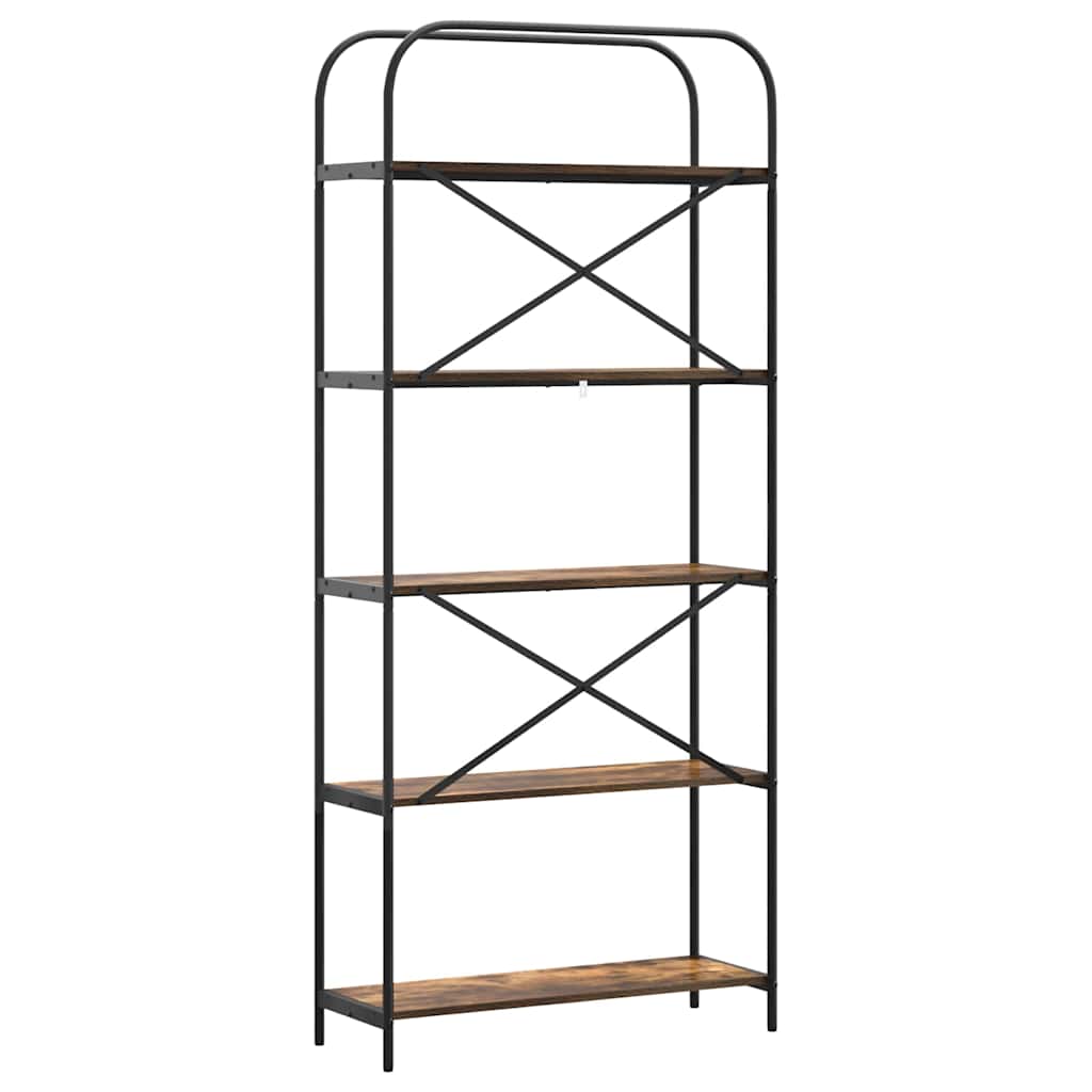 Étagère 5 niveaux 80 x 30 x 183 cm Bois d'ingénierie Chêne fumé - XIOS