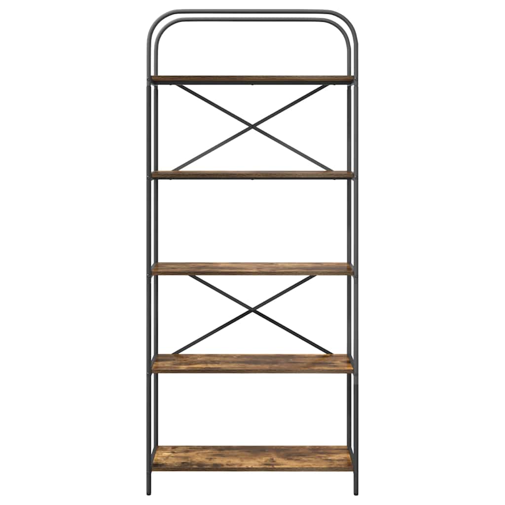 Étagère 5 niveaux 80 x 30 x 183 cm Bois d'ingénierie Chêne fumé - XIOS