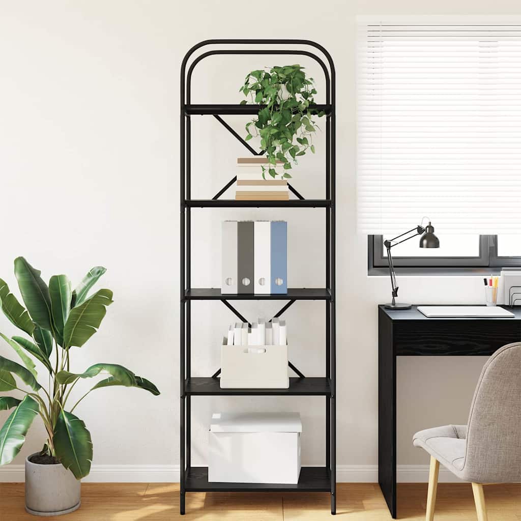 Étagère 5 niveaux 60 x 30 x 183 cm Bois d'ingénierie Chêne noir - XIOS