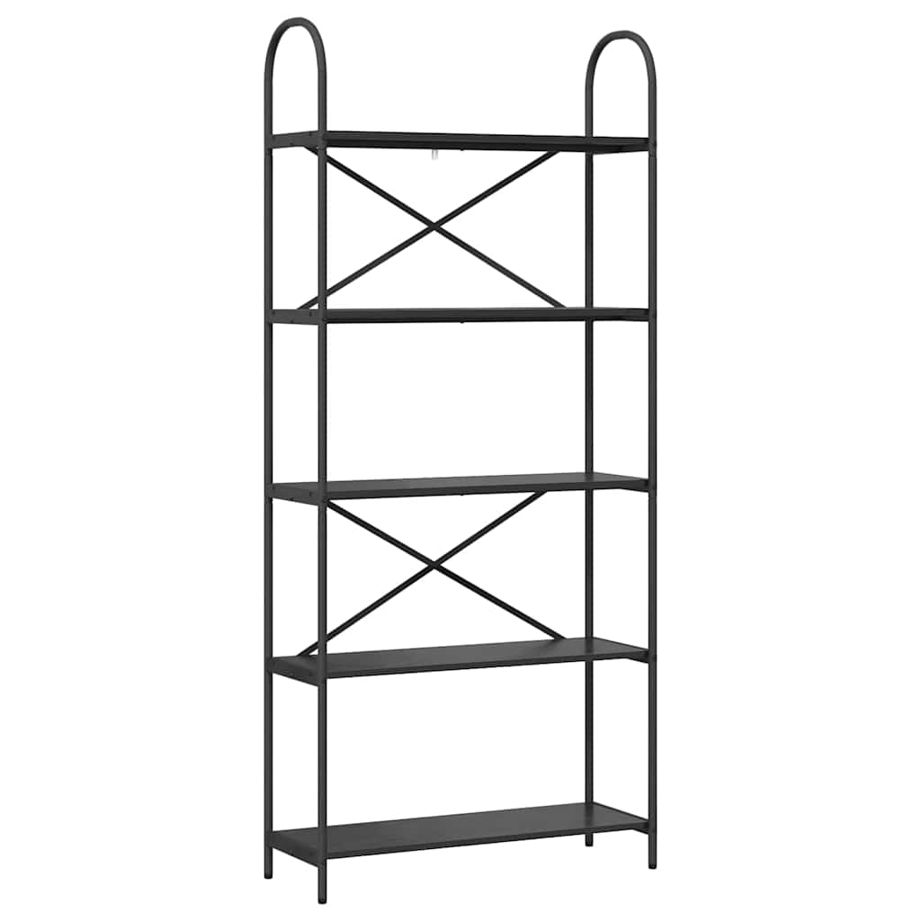 Étagère 5 niveaux 80 x 30 x 183 cm Bois d'ingénierie Chêne noir - XIOS