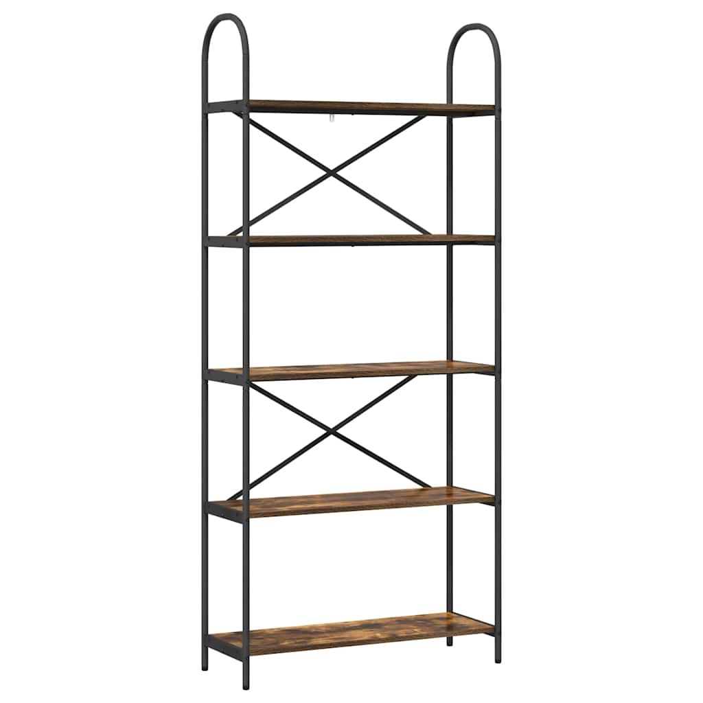 Étagère 5 niveaux 80 x 30 x 183 cm Bois d'ingénierie Chêne fumé - XIOS