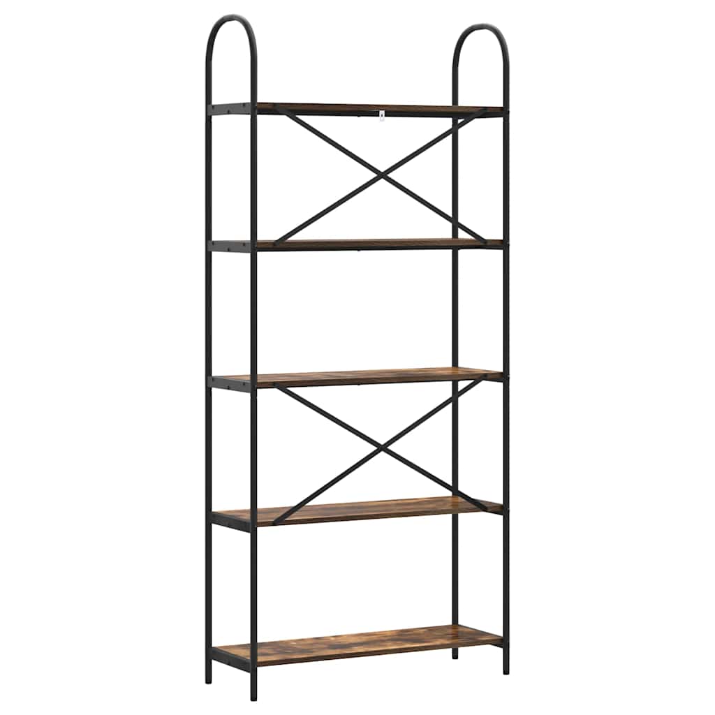 Étagère 5 niveaux 80 x 30 x 183 cm Bois d'ingénierie Chêne fumé - XIOS