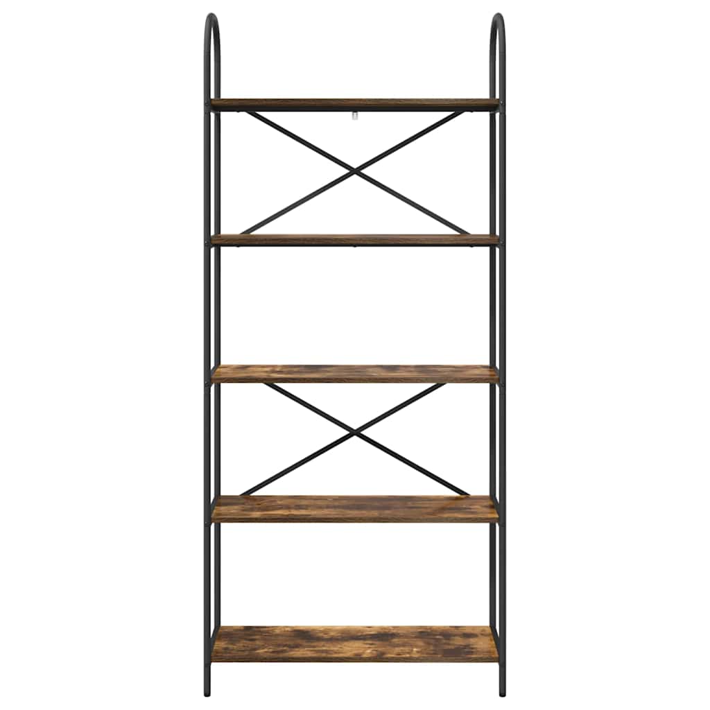 Étagère 5 niveaux 80 x 30 x 183 cm Bois d'ingénierie Chêne fumé - XIOS