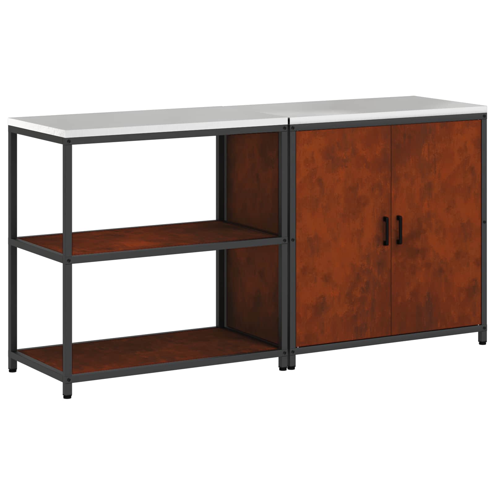 Ensemble de rangement cuisine HATTEM 2 pc Rouillé Acier - XIOS