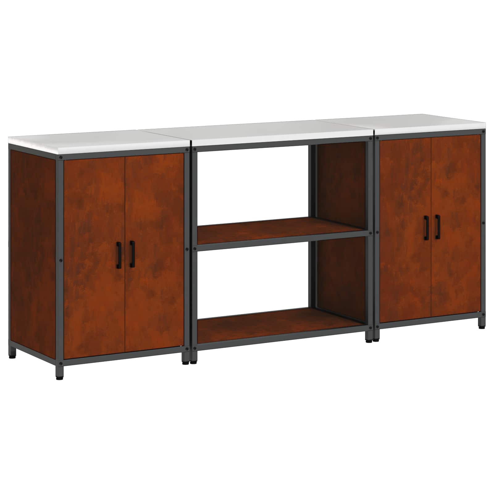 Ensemble de rangement cuisine HATTEM 3 pc Rouillé Acier - XIOS