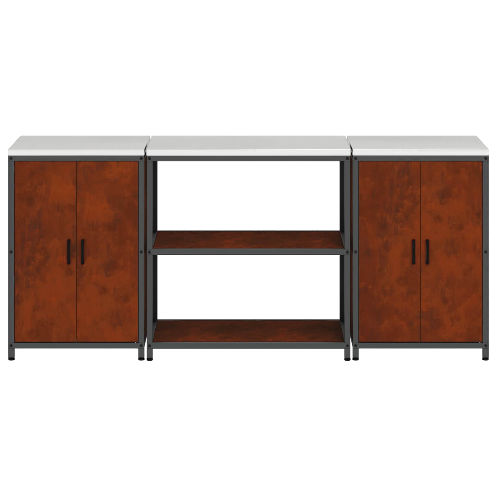 Ensemble de rangement cuisine HATTEM 3 pc Rouillé Acier - XIOS