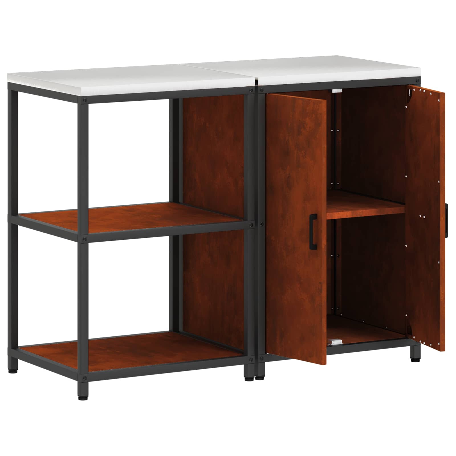 Ensemble de rangement cuisine HATTEM 2 pc Rouillé Acier - XIOS