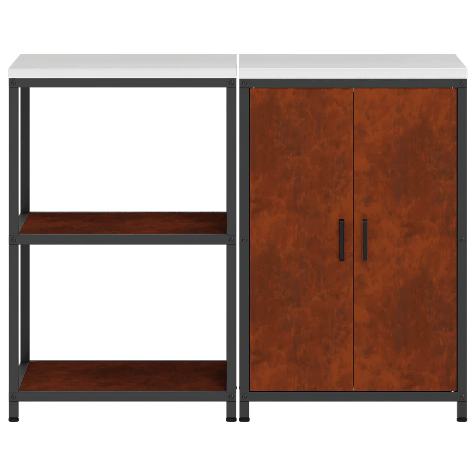 Ensemble de rangement cuisine HATTEM 2 pc Rouillé Acier - XIOS