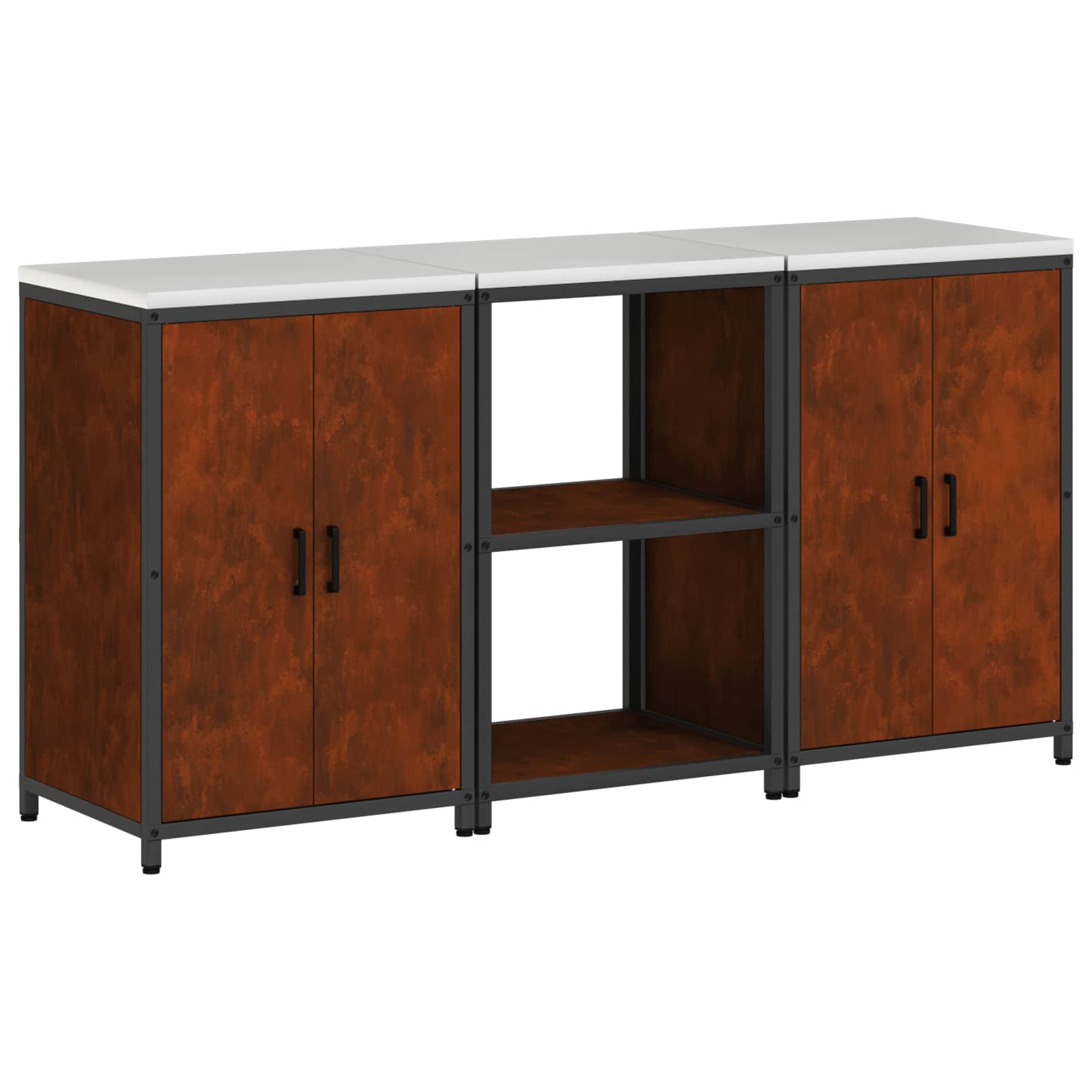 Ensemble de rangement cuisine HATTEM 3 pc Rouillé Acier - XIOS