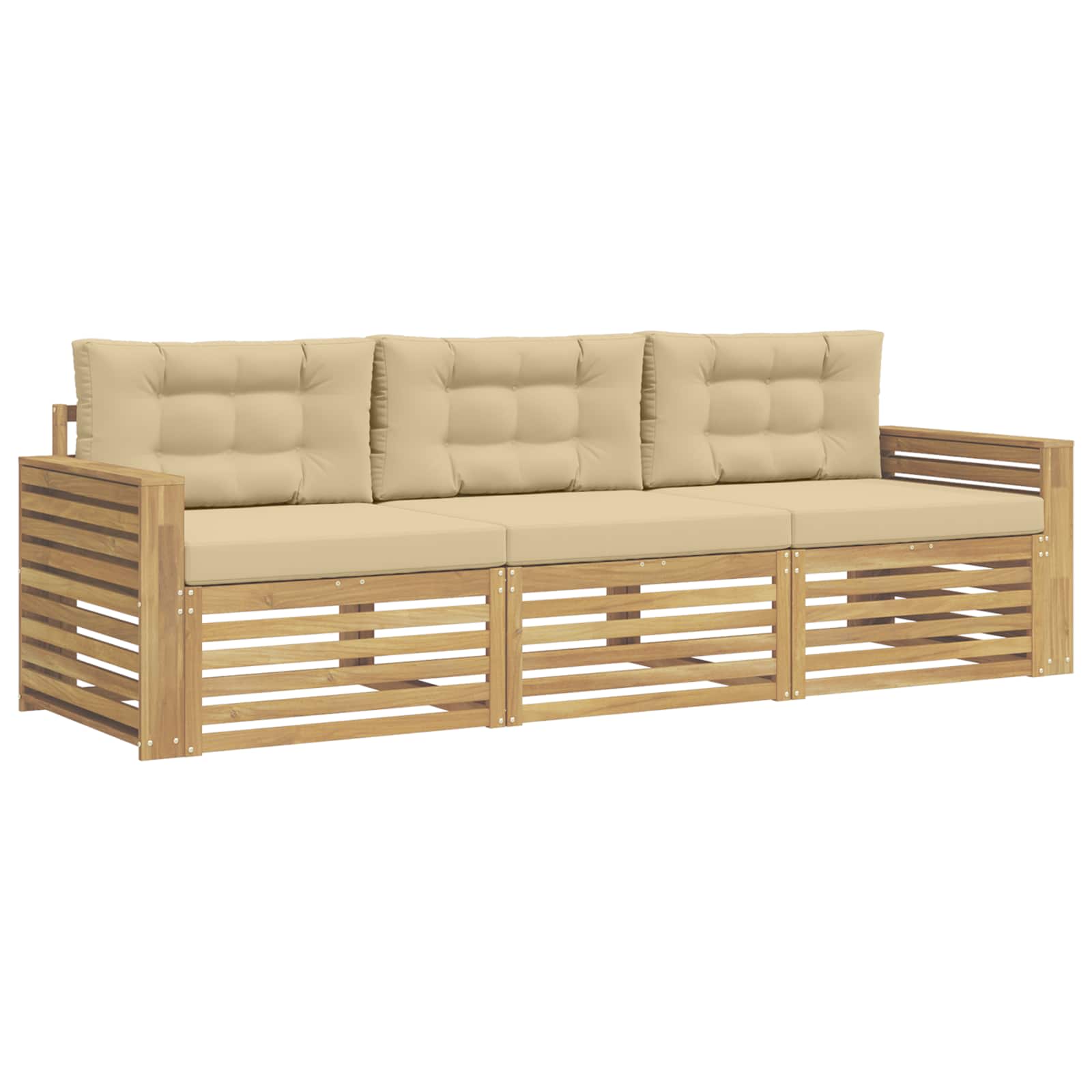 Ensemble de canapés d'extérieur 3 pcs Blanc et Beige - XIOS