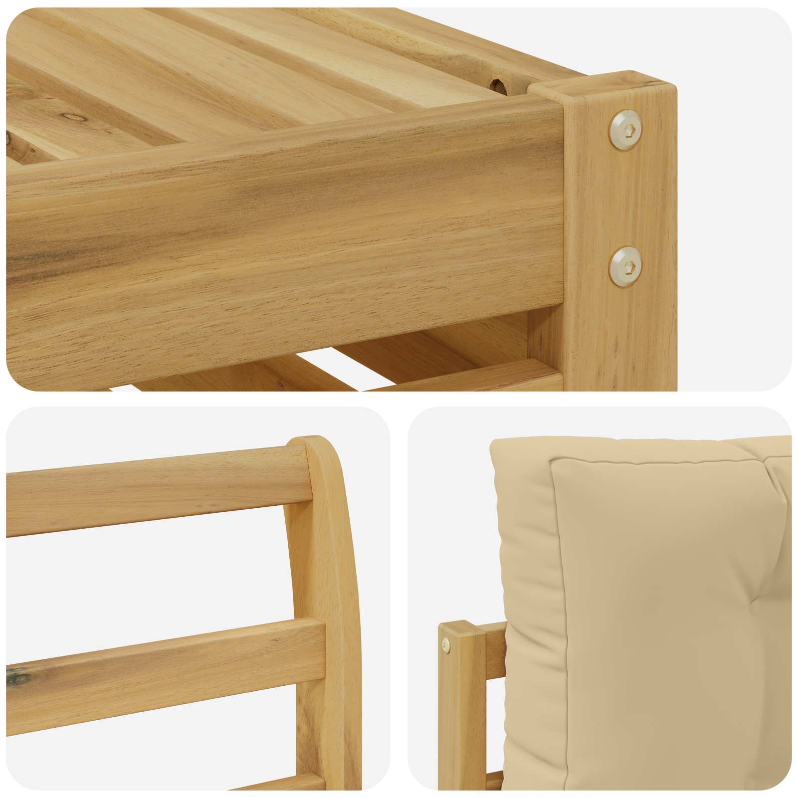 Ensemble de canapés d'extérieur 5 pcs Blanc et Beige - XIOS