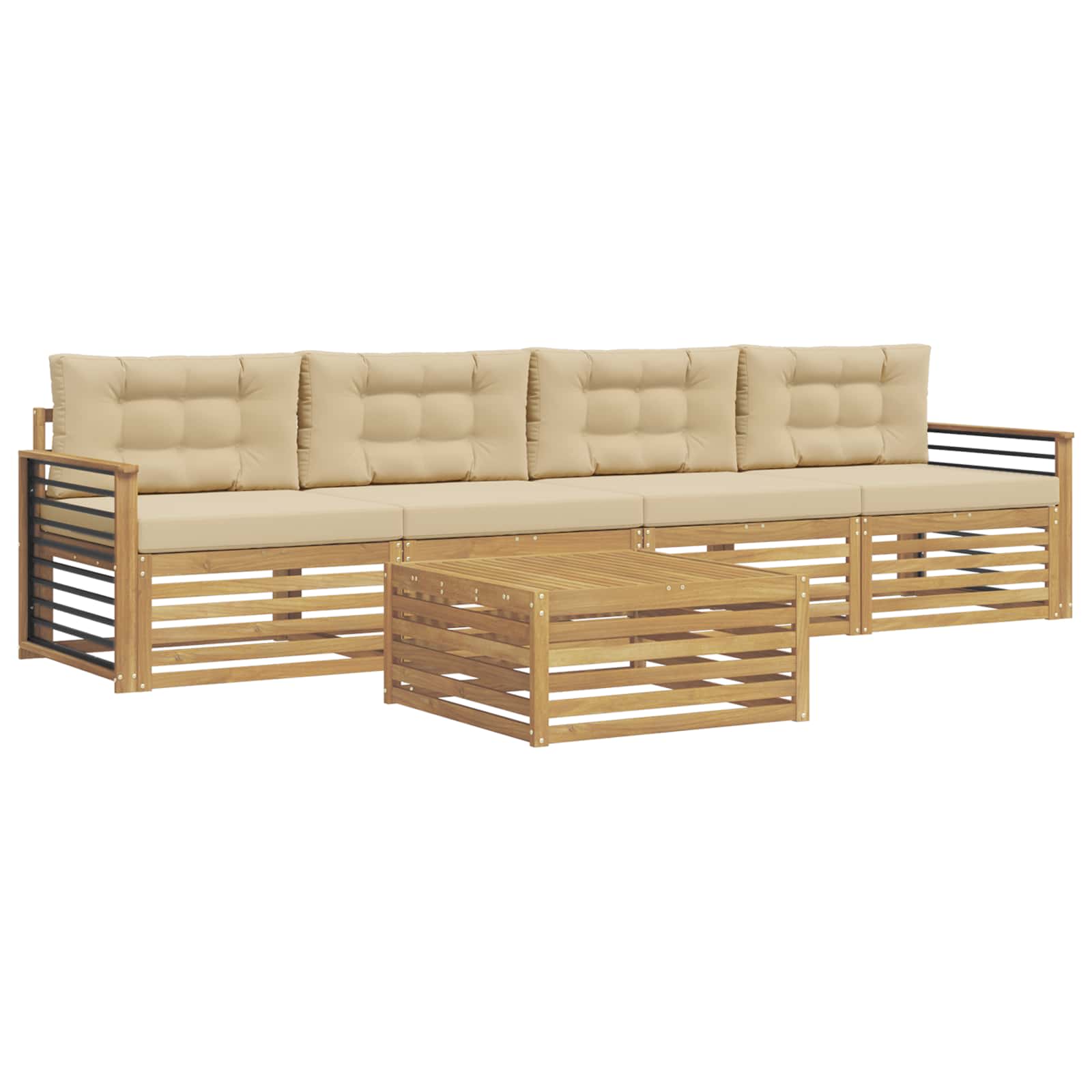 Ensemble de canapés d'extérieur 5 pcs Blanc et Beige - XIOS