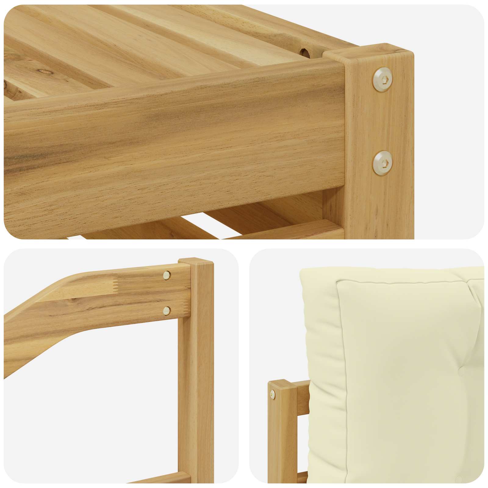Ensemble de canapés d'extérieur 7 pcs Blanc et crème Polyester - XIOS