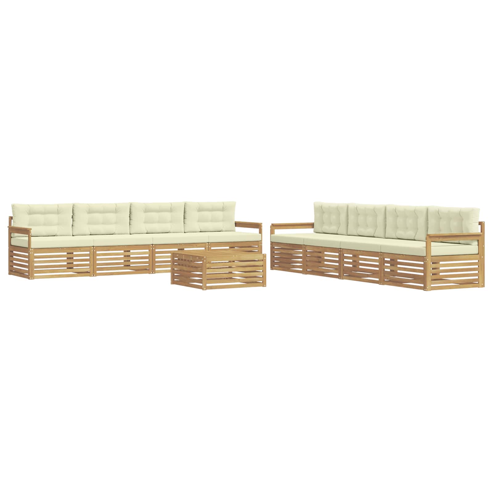 Ensemble de canapés d'extérieur 9 pcs Blanc et crème Polyester - XIOS