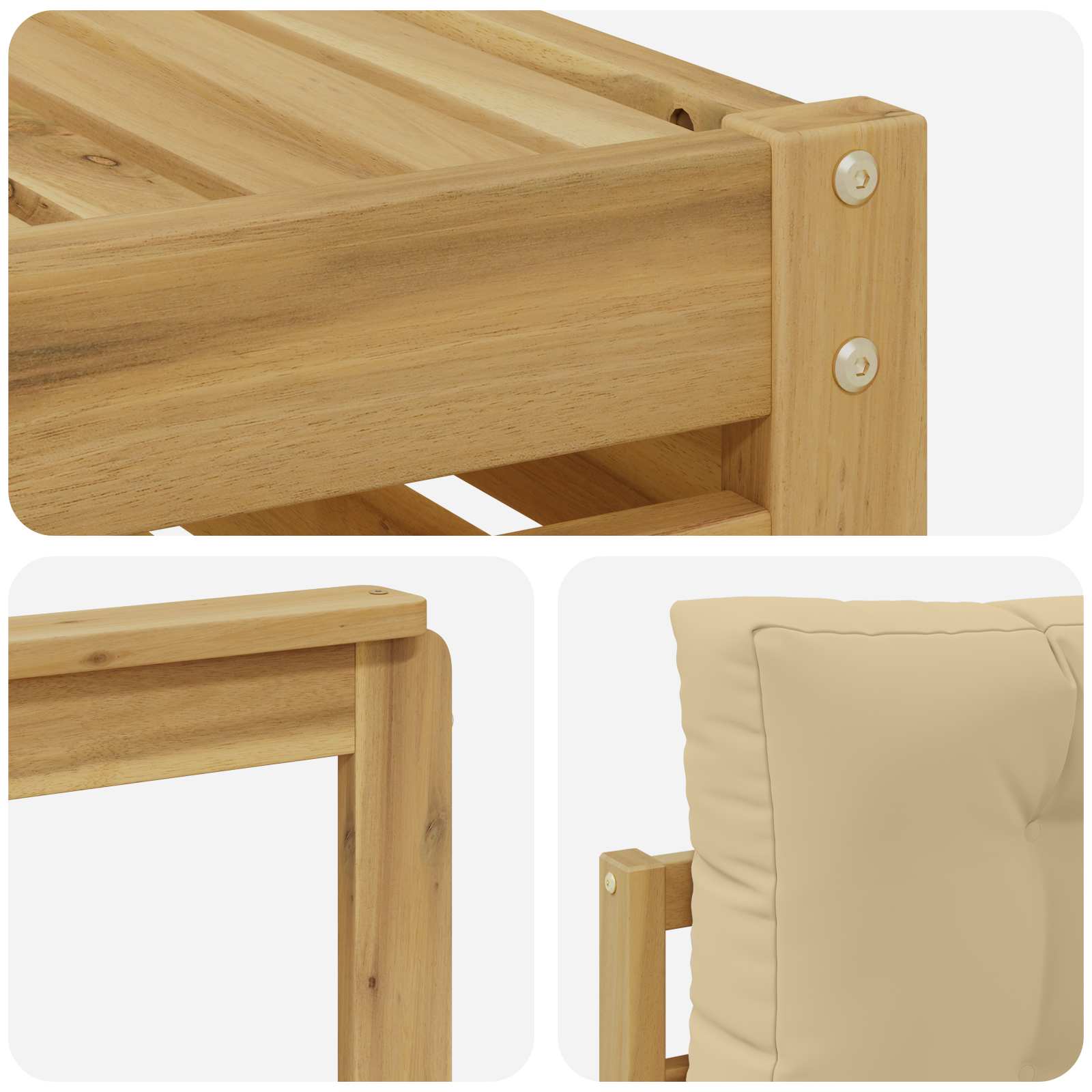 Ensemble de canapés d'extérieur 4 pcs Blanc et Beige Polyester - XIOS