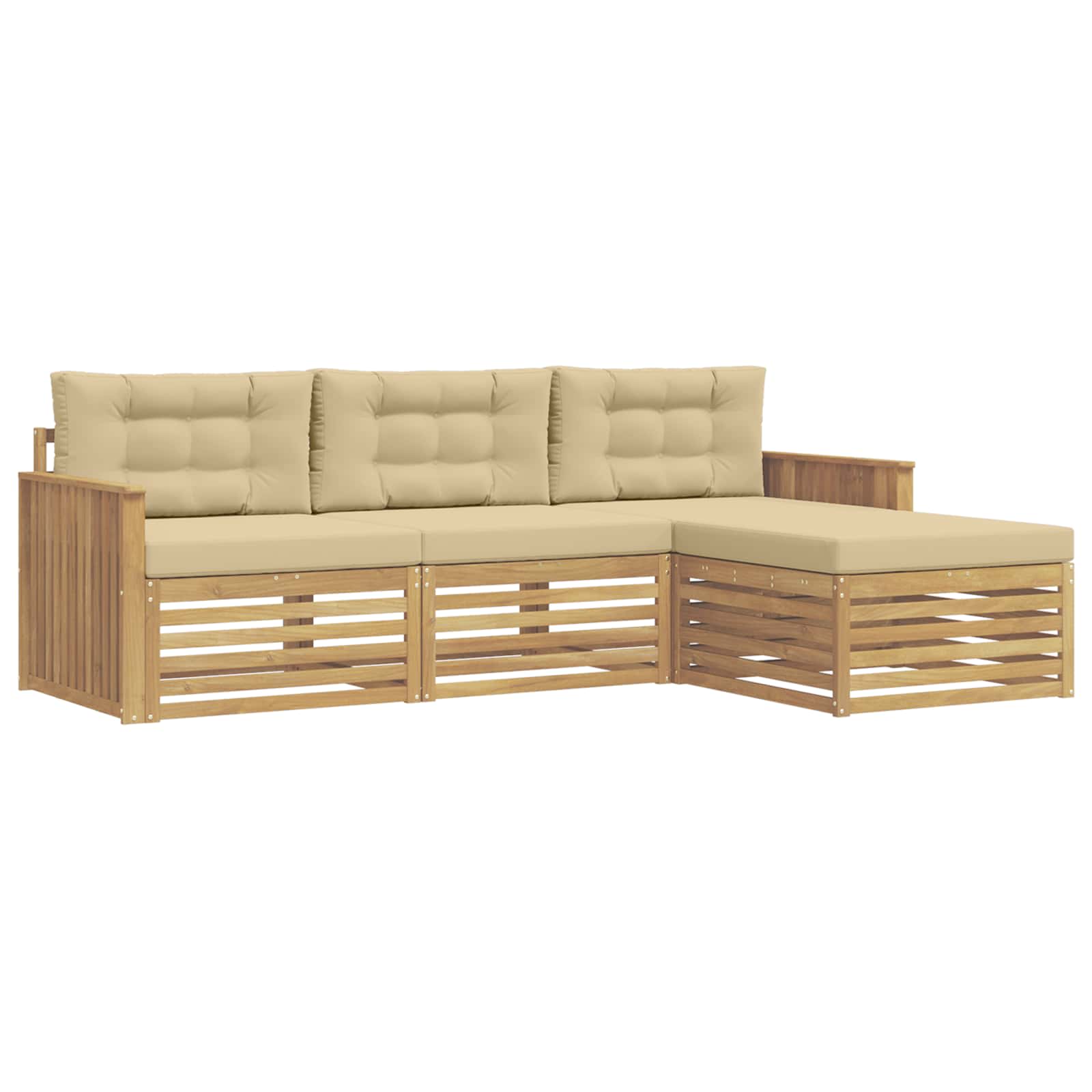 Ensemble de canapés d'extérieur 4 pcs Blanc et Beige - XIOS