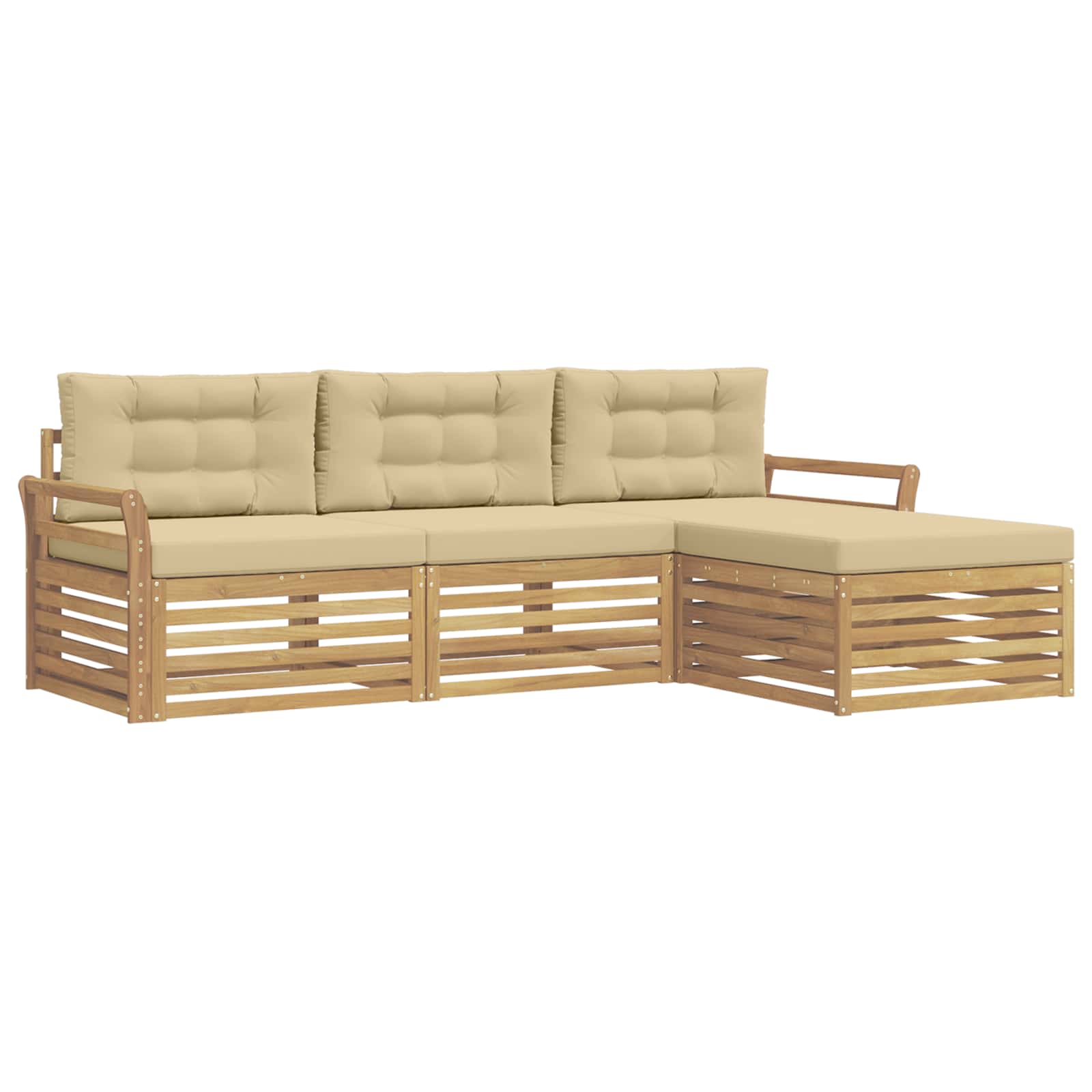 Ensemble de canapés d'extérieur 4 pcs Blanc et Beige - XIOS