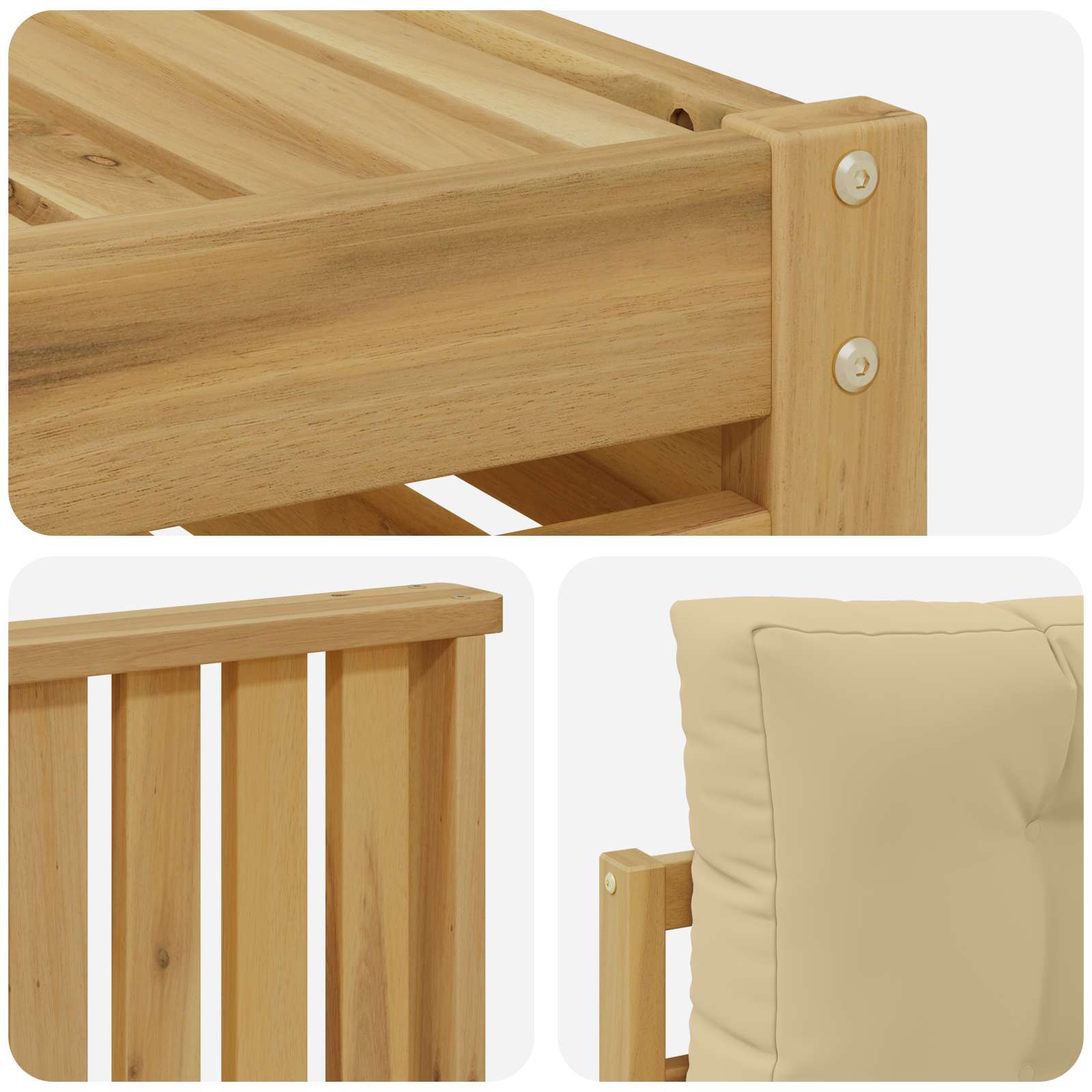Ensemble de canapés d'extérieur 5 pcs Blanc et Beige - XIOS
