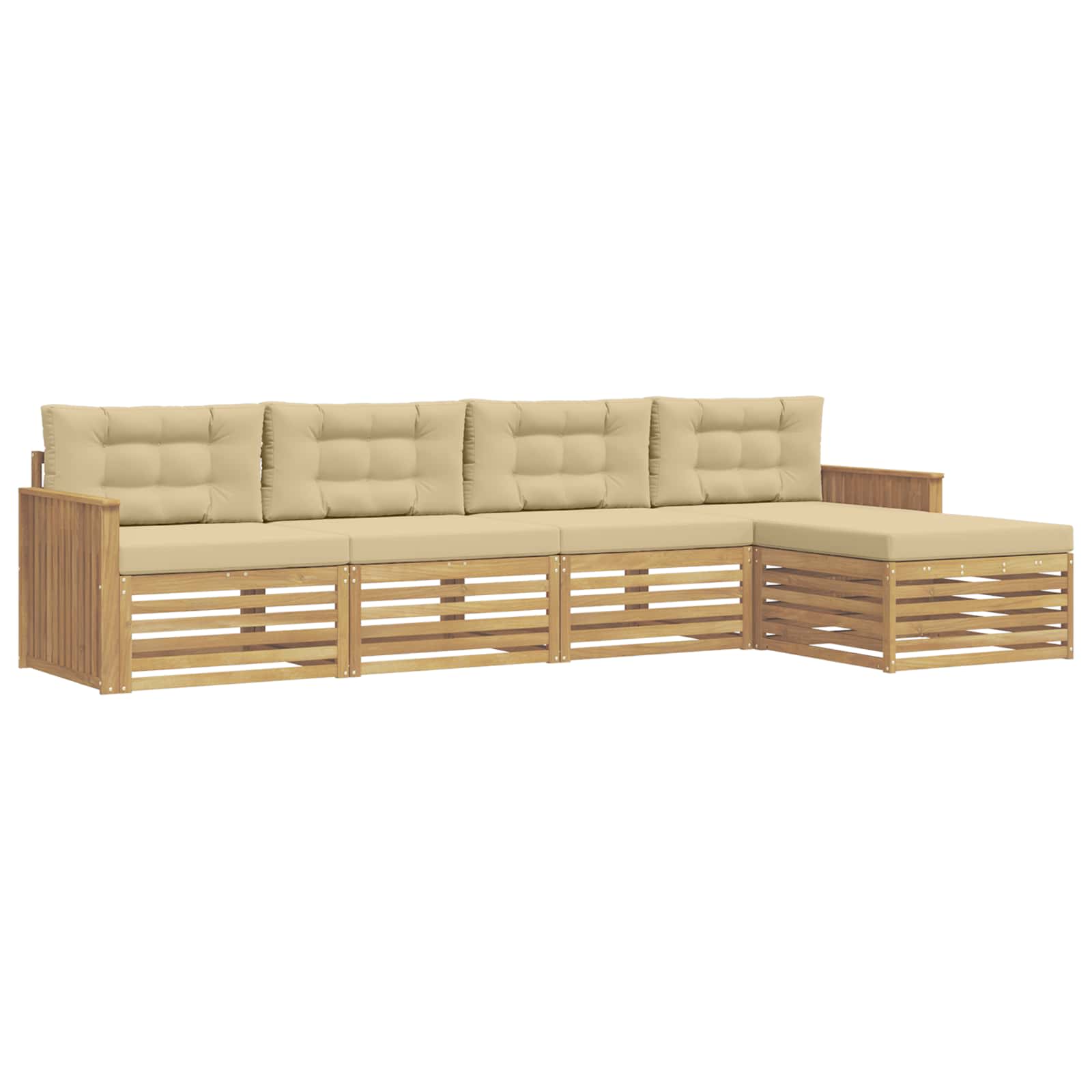 Ensemble de canapés d'extérieur 5 pcs Blanc et Beige - XIOS