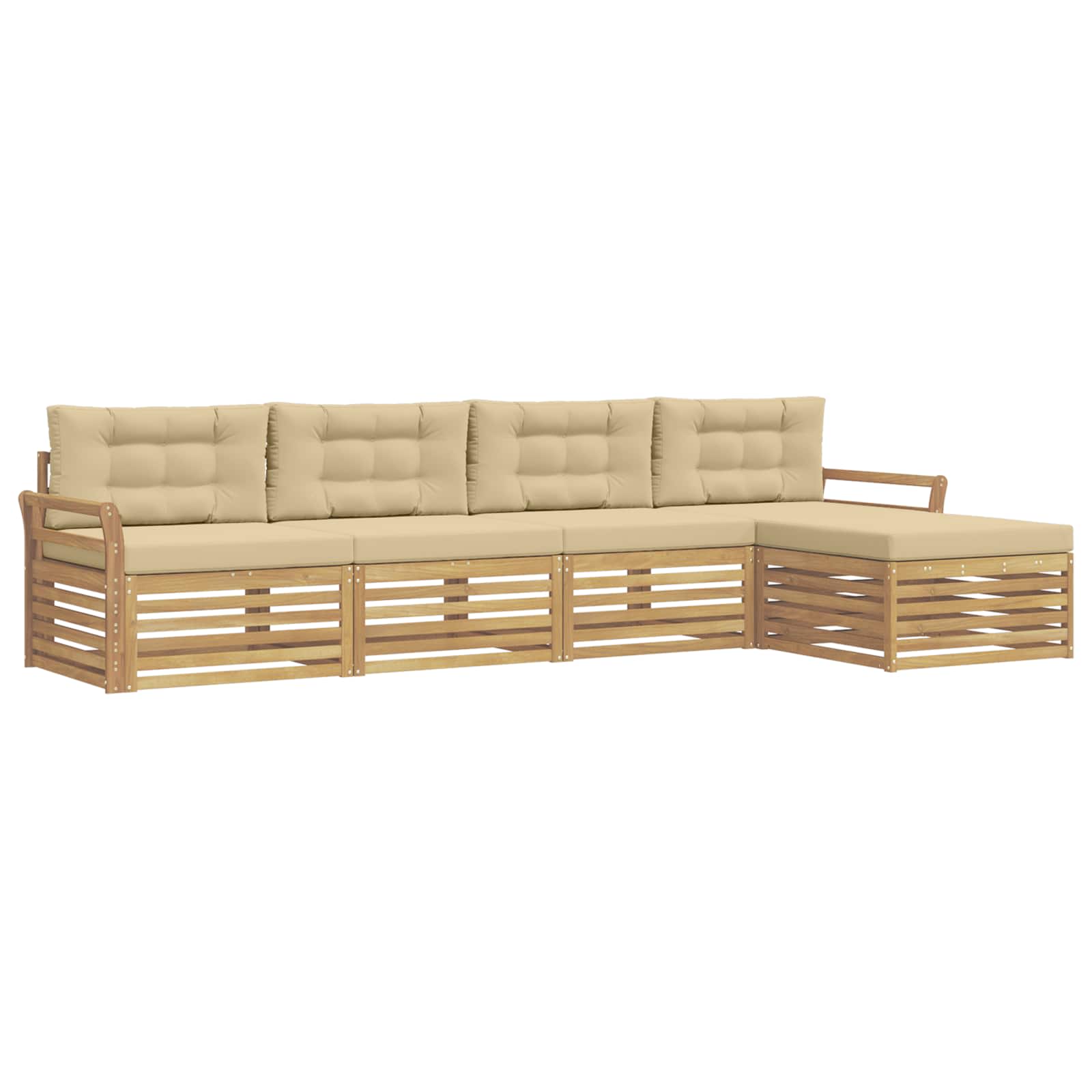 Ensemble de canapés d'extérieur 5 pcs Blanc et Beige - XIOS