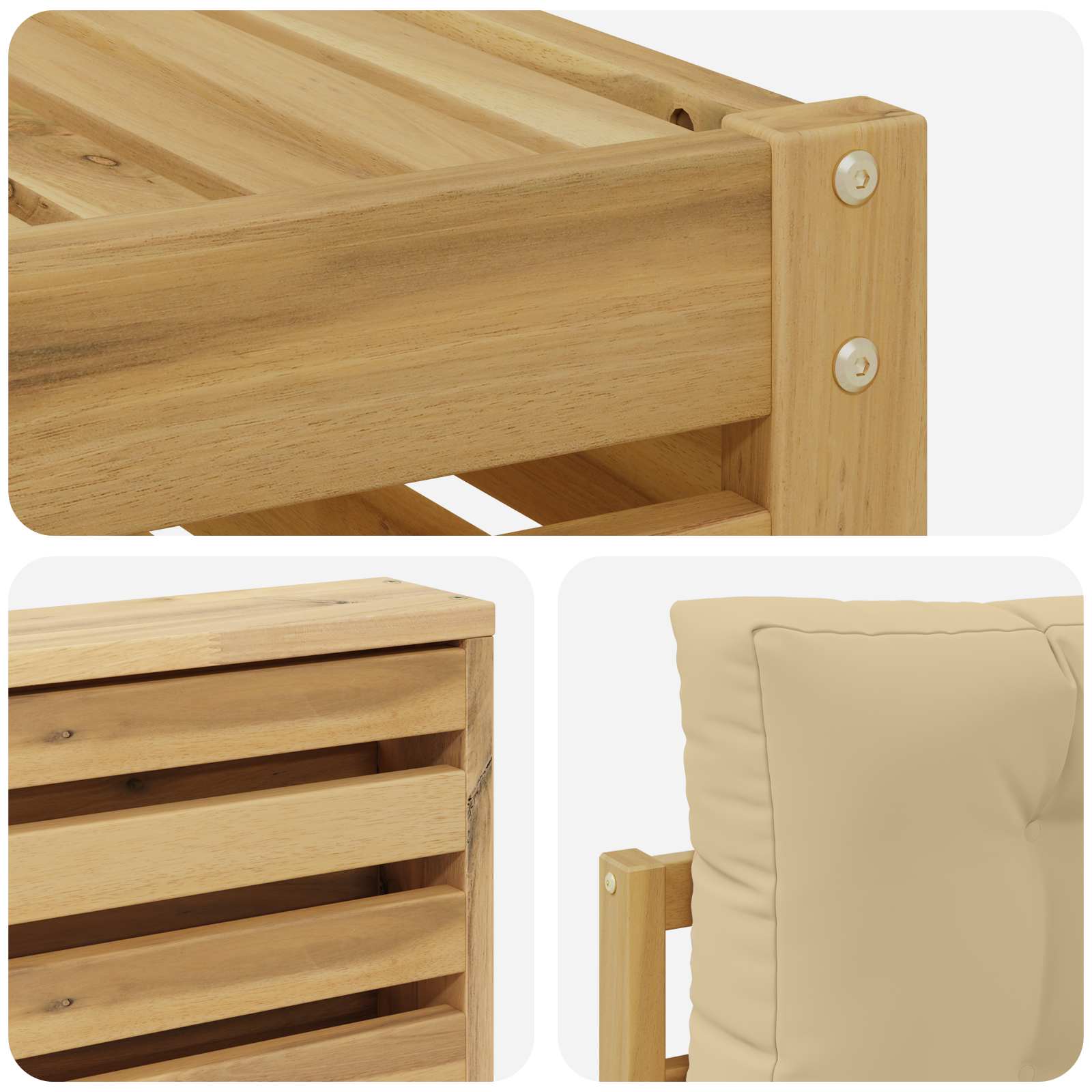 Ensemble de canapés d'extérieur 5 pcs Blanc et Beige - XIOS