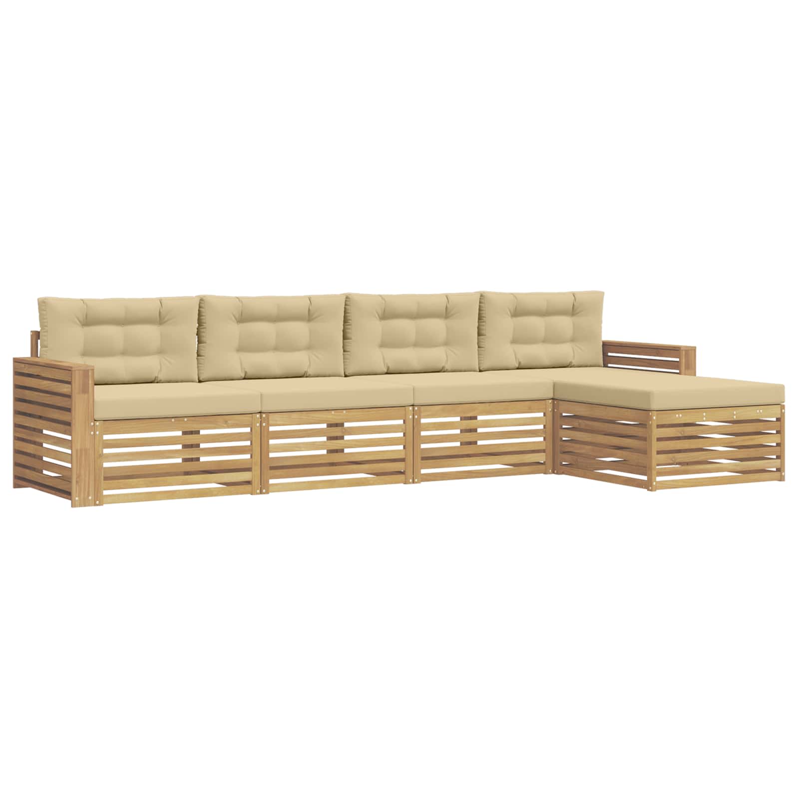 Ensemble de canapés d'extérieur 5 pcs Blanc et Beige - XIOS