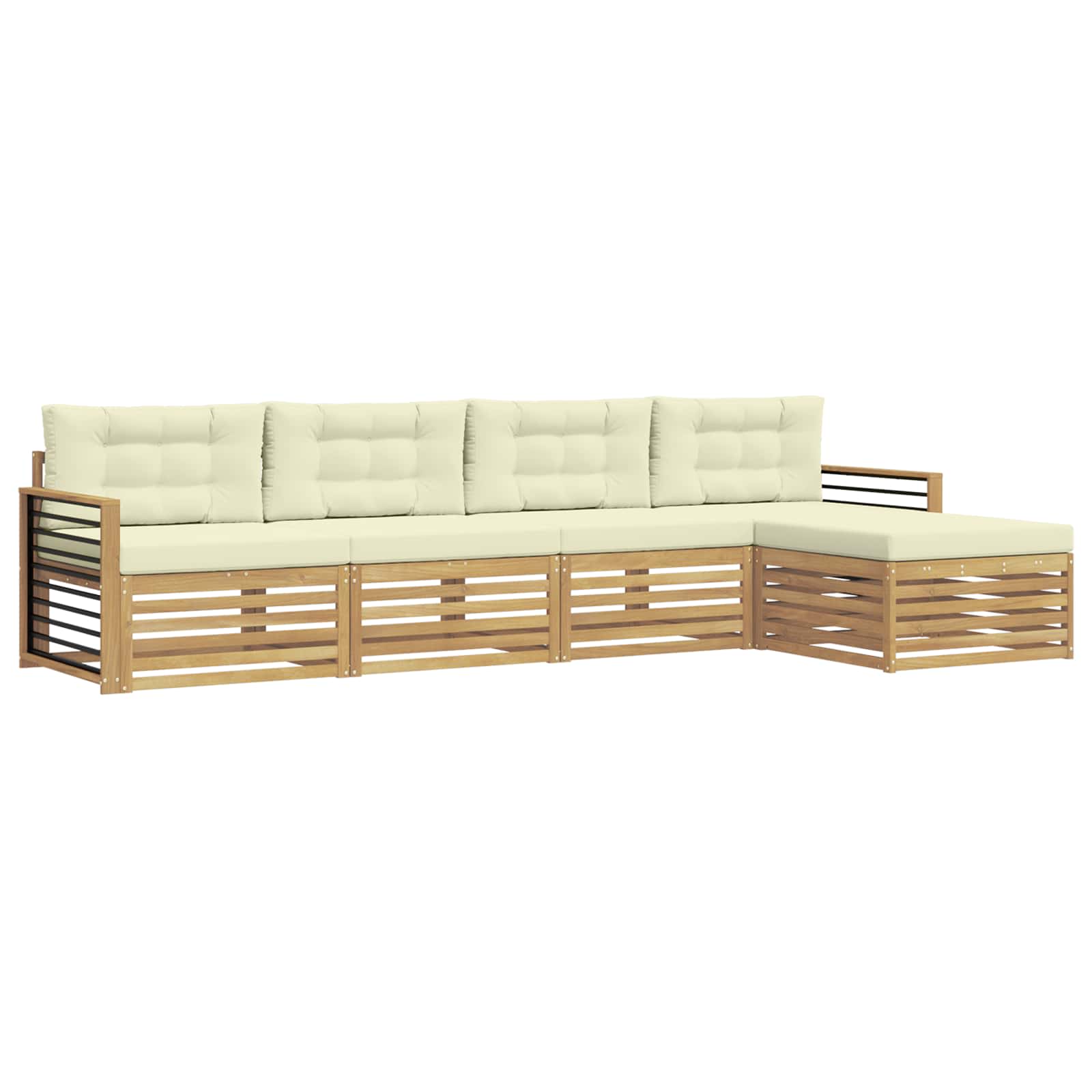 Ensemble de canapés d'extérieur 5 pcs Blanc et crème Polyester - XIOS