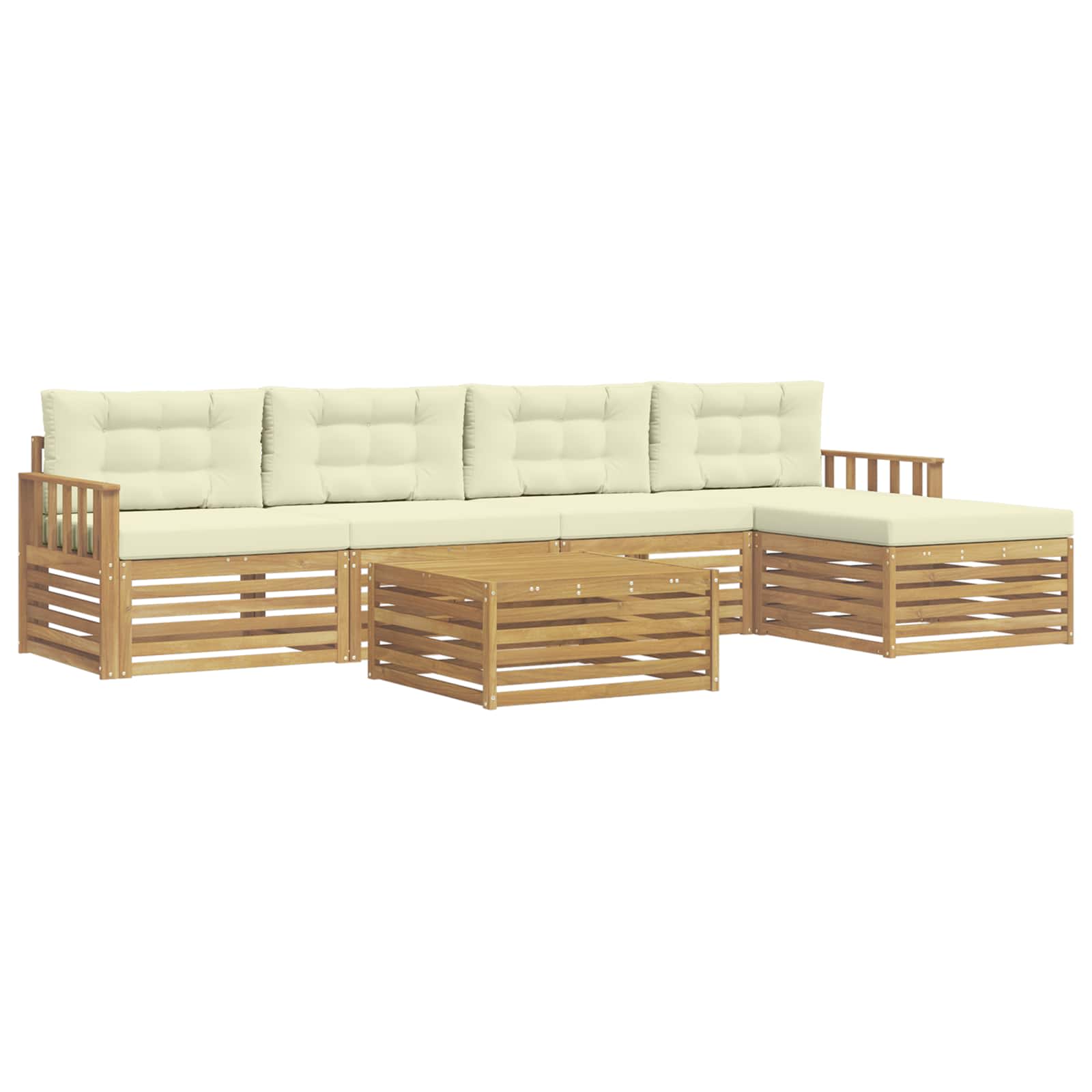 Ensemble de canapés d'extérieur 7 pcs Blanc et crème Polyester - XIOS