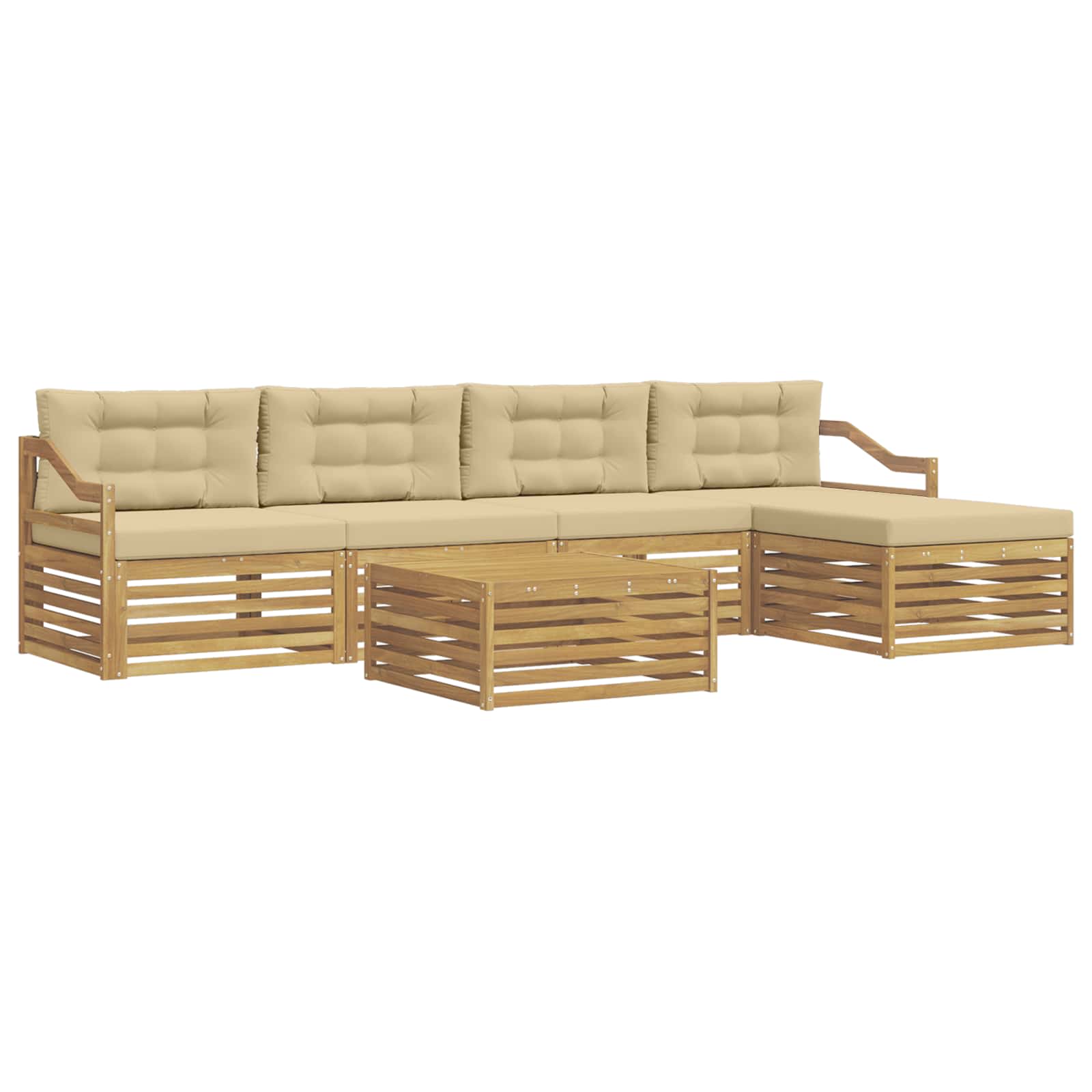 Ensemble de canapés d'extérieur 6 pcs Blanc et Beige - XIOS