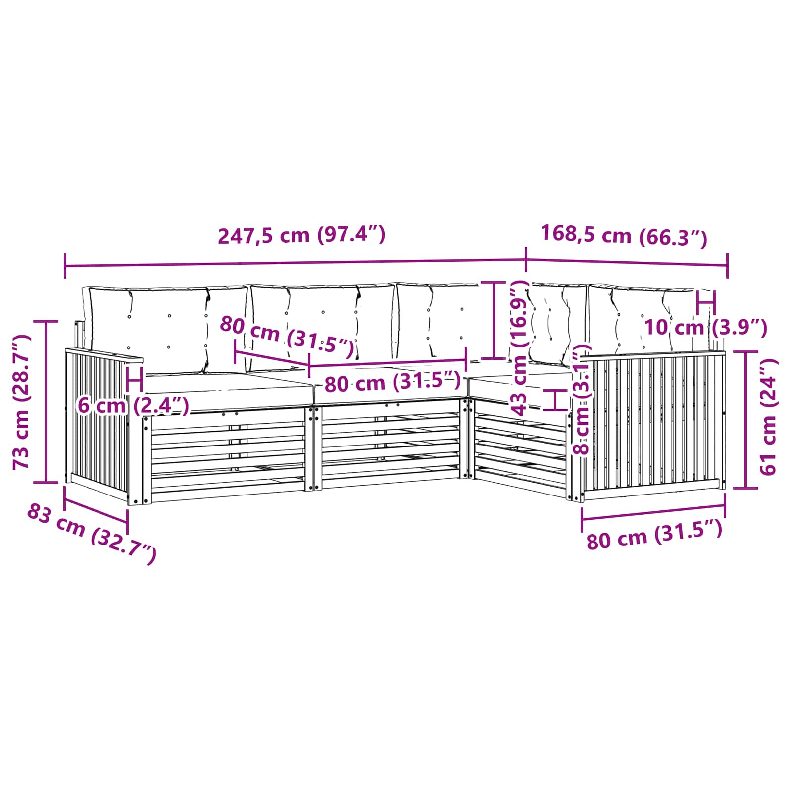 Ensemble de canapés d'extérieur 4 pcs Blanc et anthracite - XIOS