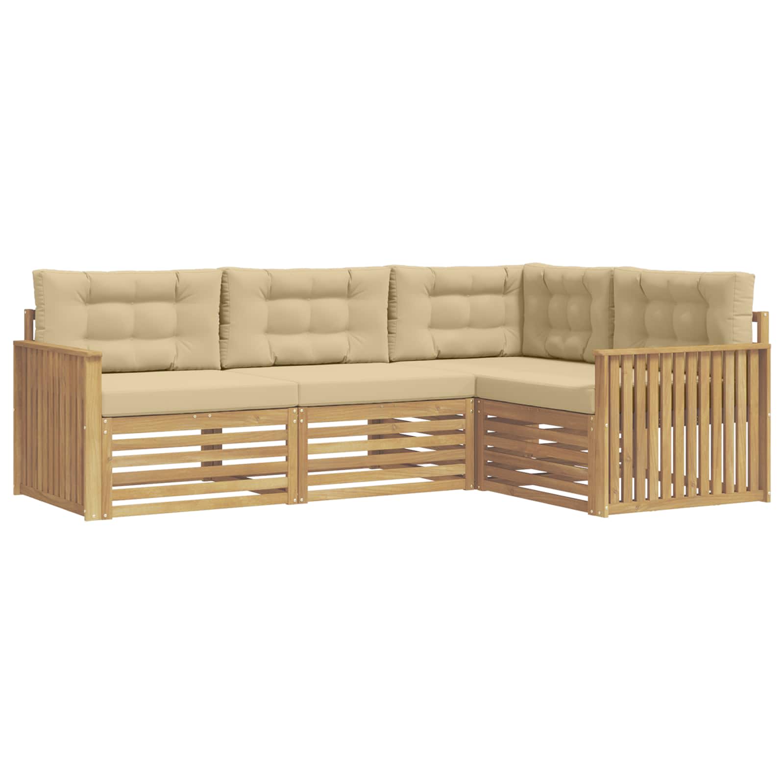 Ensemble de canapés d'extérieur 4 pcs Blanc et Beige - XIOS