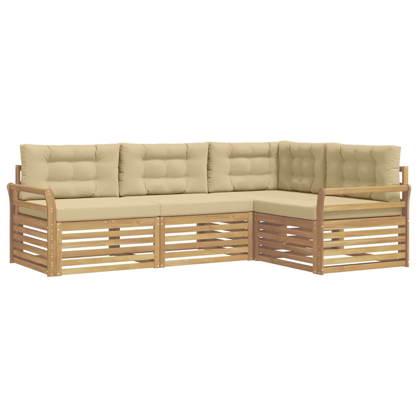 Ensemble de canapés d'extérieur 4 pcs Blanc et Beige - XIOS