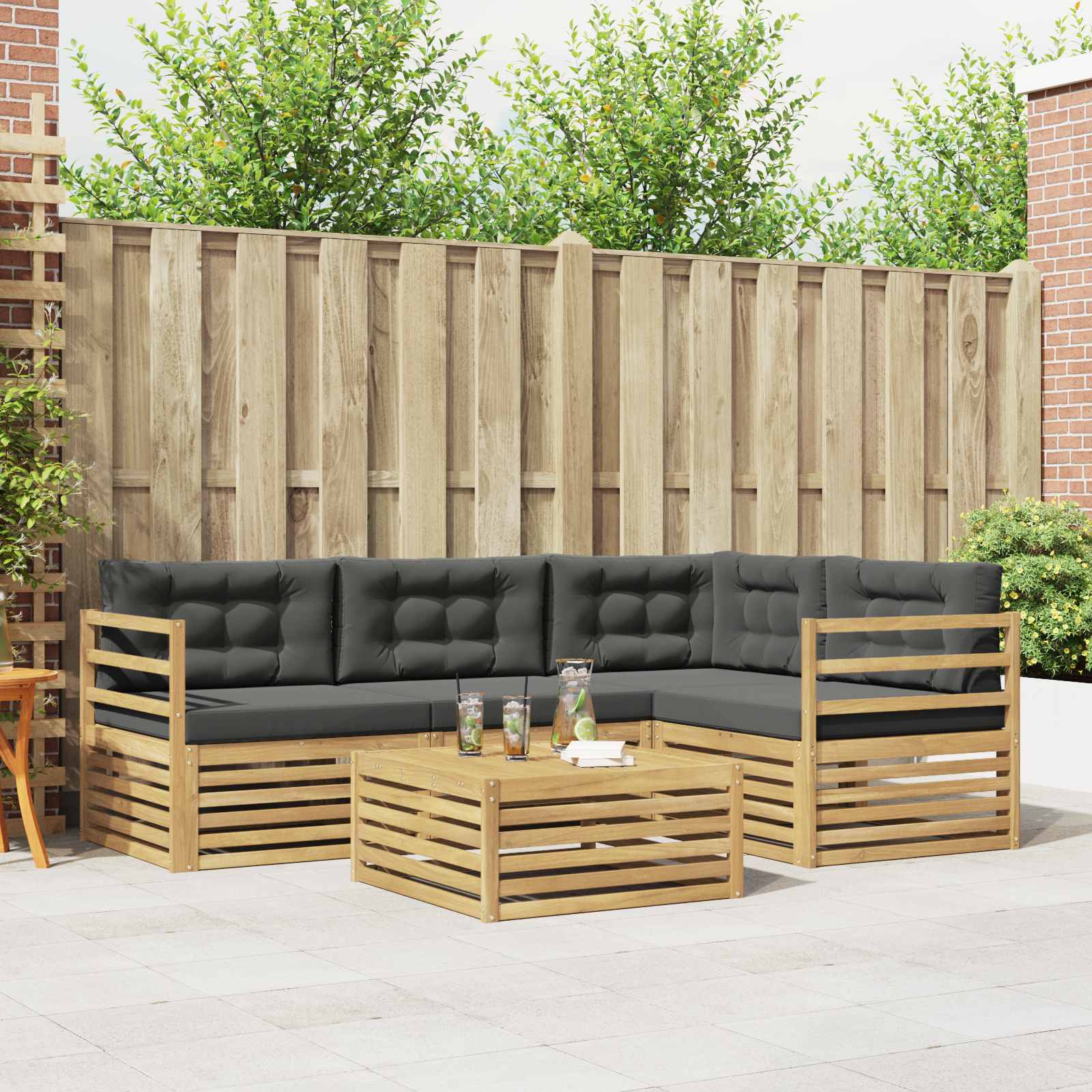 Ensemble de canapés d'extérieur avec coussin 5 pcs - XIOS