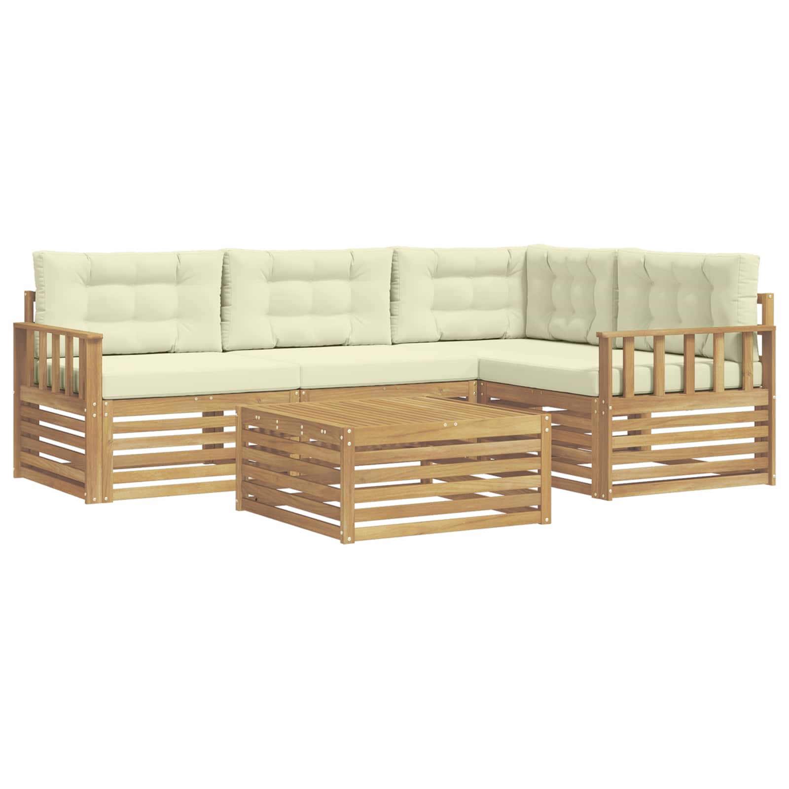 Ensemble de canapés d'extérieur 6 pcs Blanc et crème Polyester - XIOS